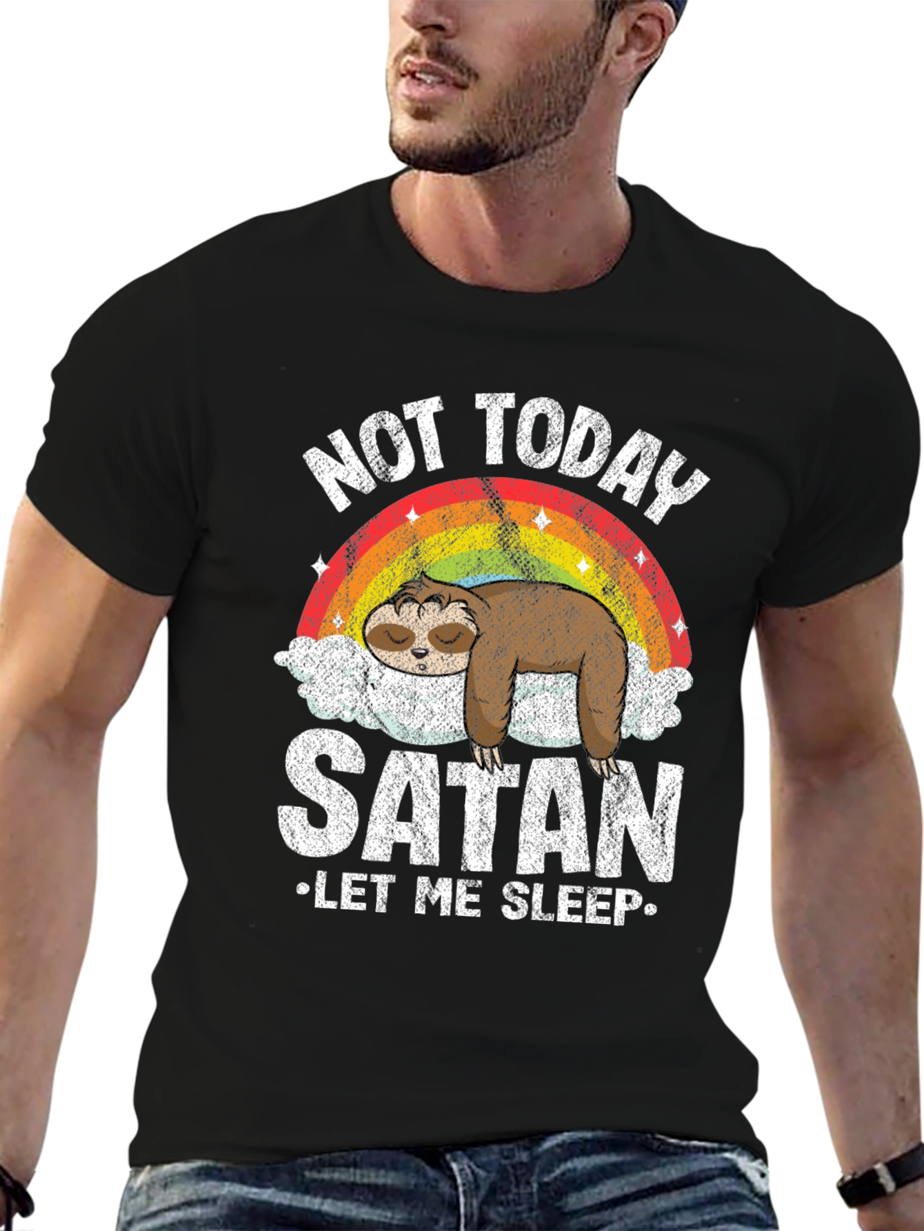 Not Today Satan Sloth Graphic Tee