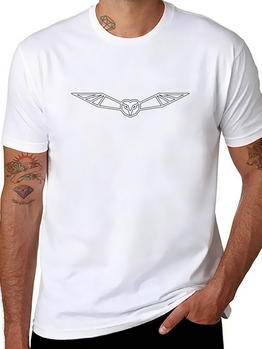 Black Tee with Minimalist Owl Design