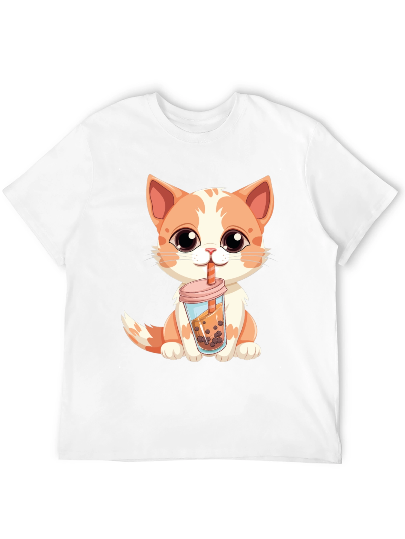 Cute Cat Boba Tea T-Shirt - Kawaii Kitten Design