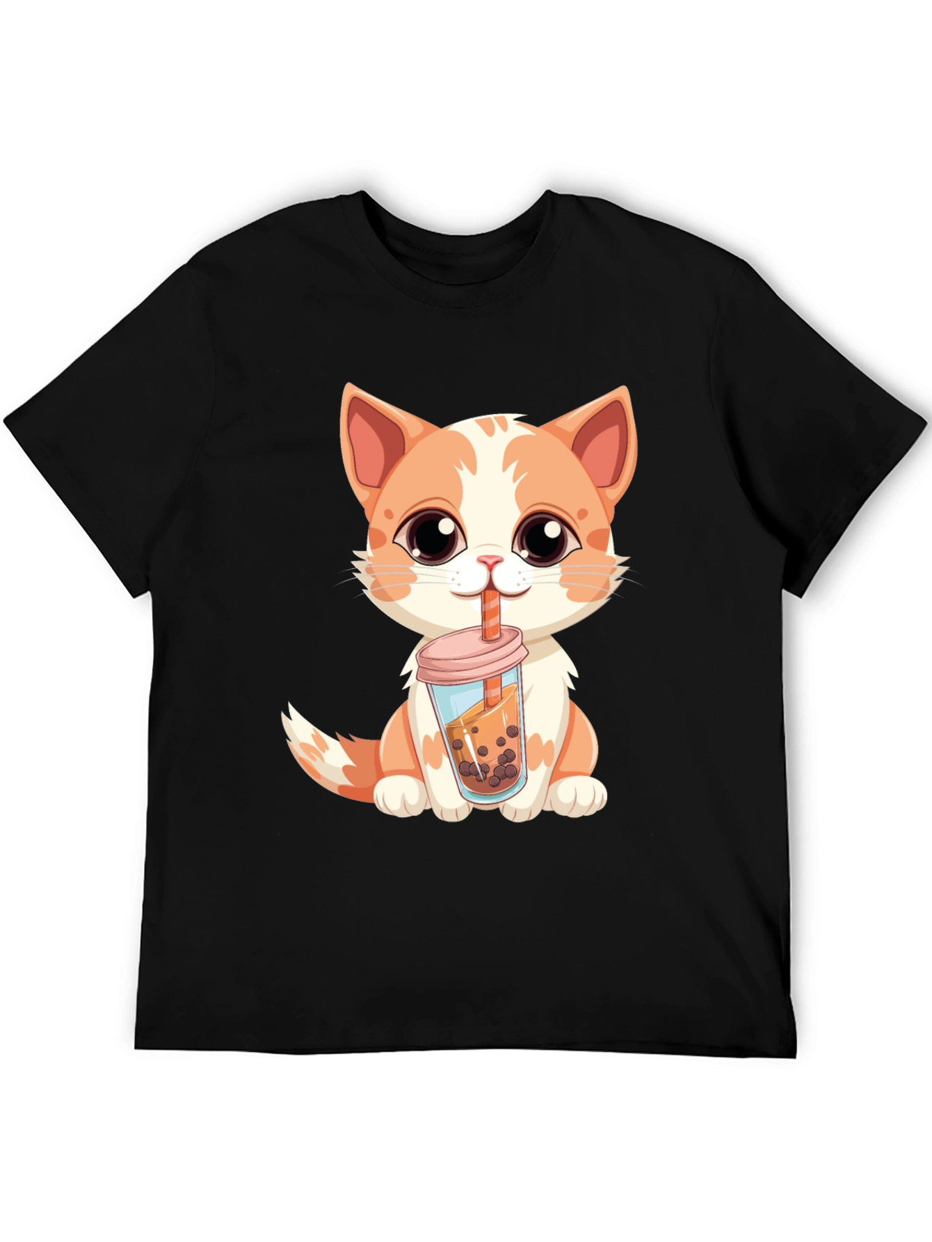 Cute Cat Boba Tea T-Shirt - Kawaii Kitten Design