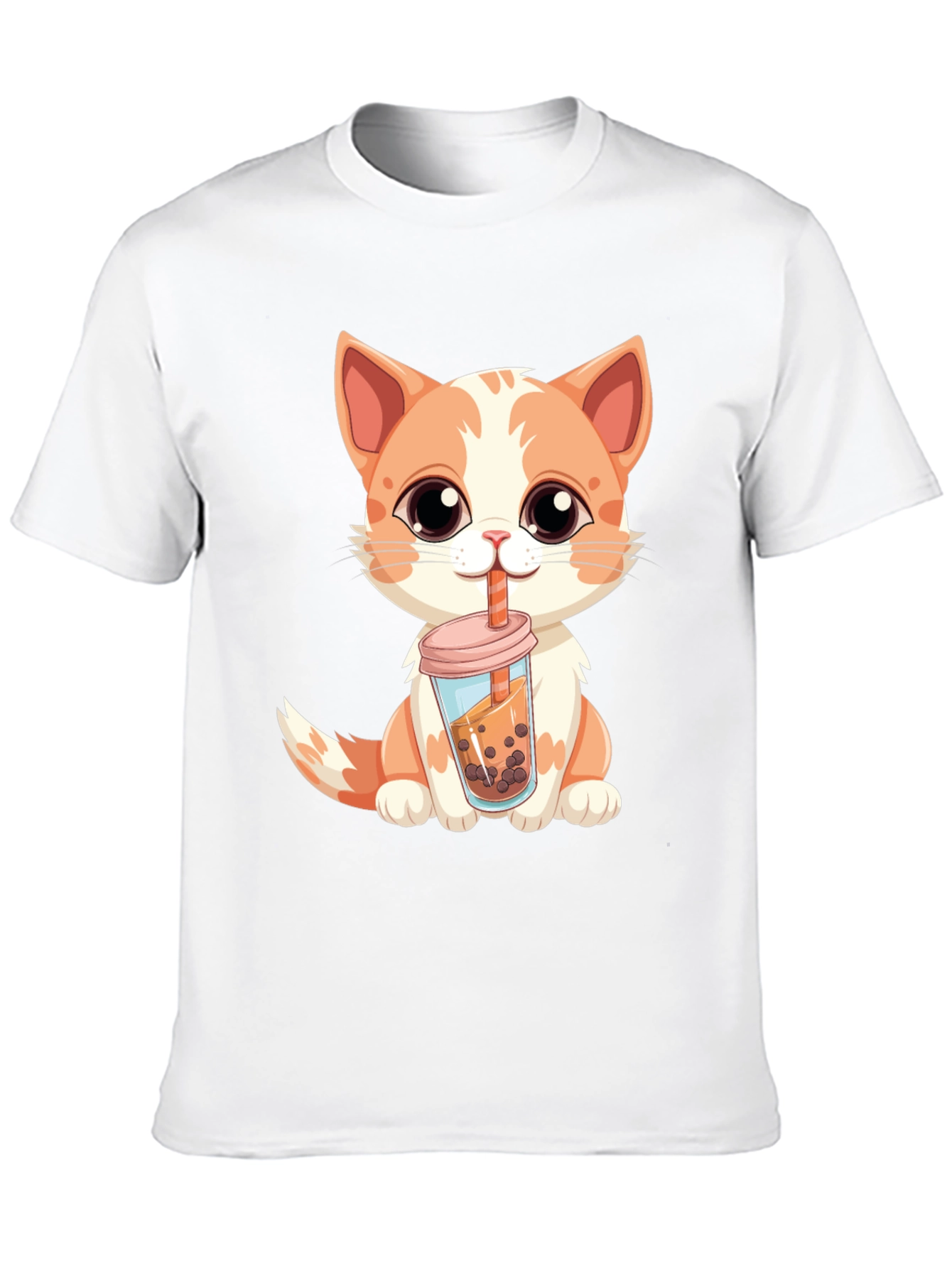 Cute Cat Boba Tea T-Shirt - Kawaii Kitten Design