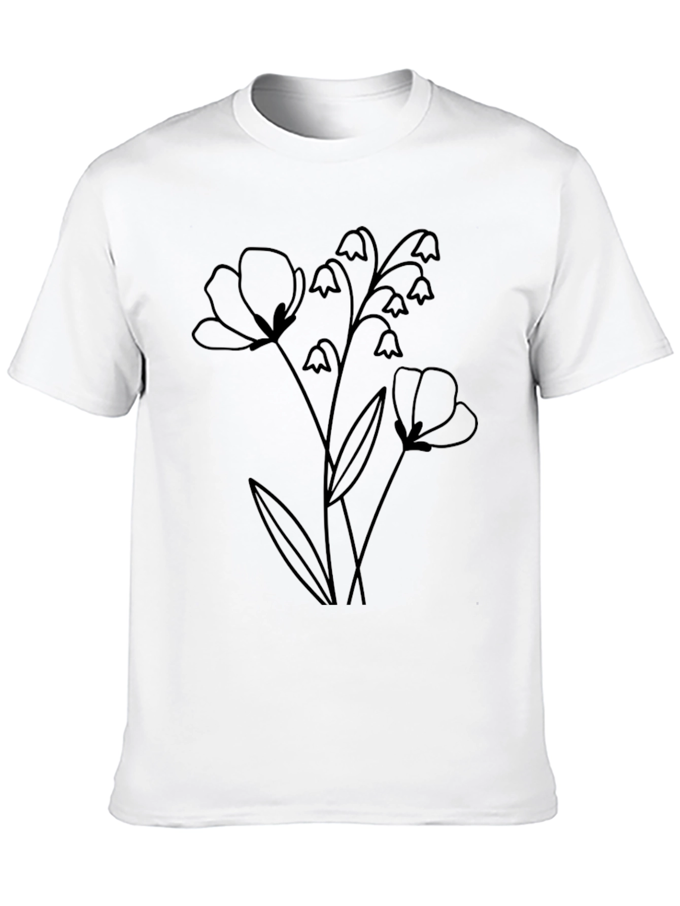 Floral Print Black Tee