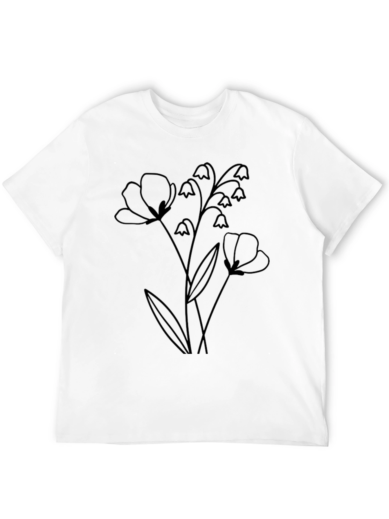 Floral Print Black Tee