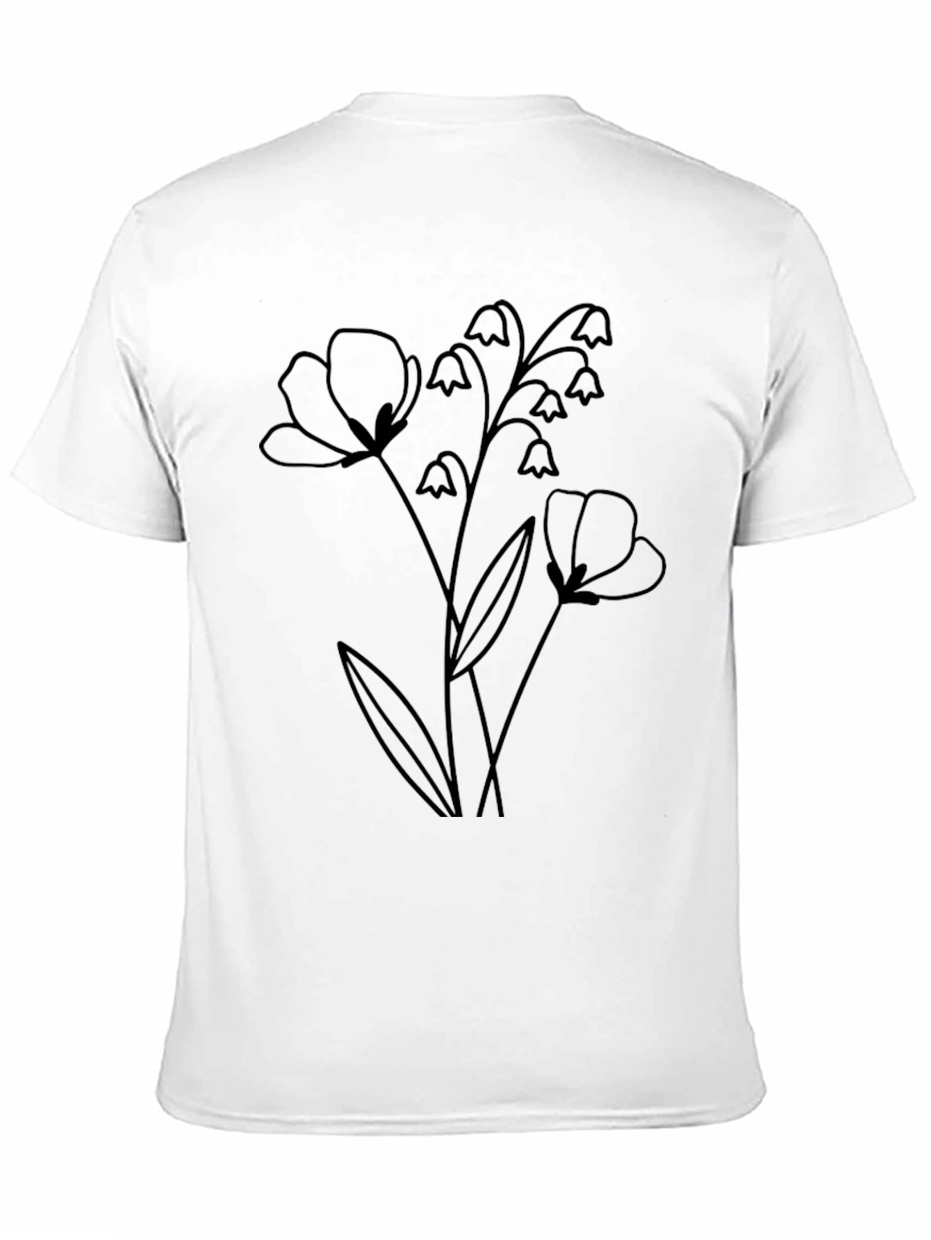 Floral Print Black Tee