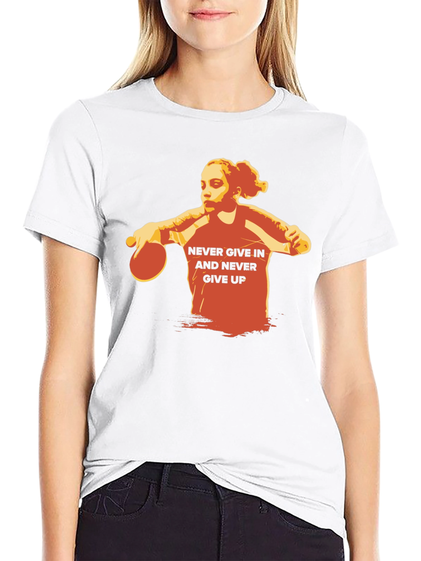 Never Give In Table Tennis T-Shirt