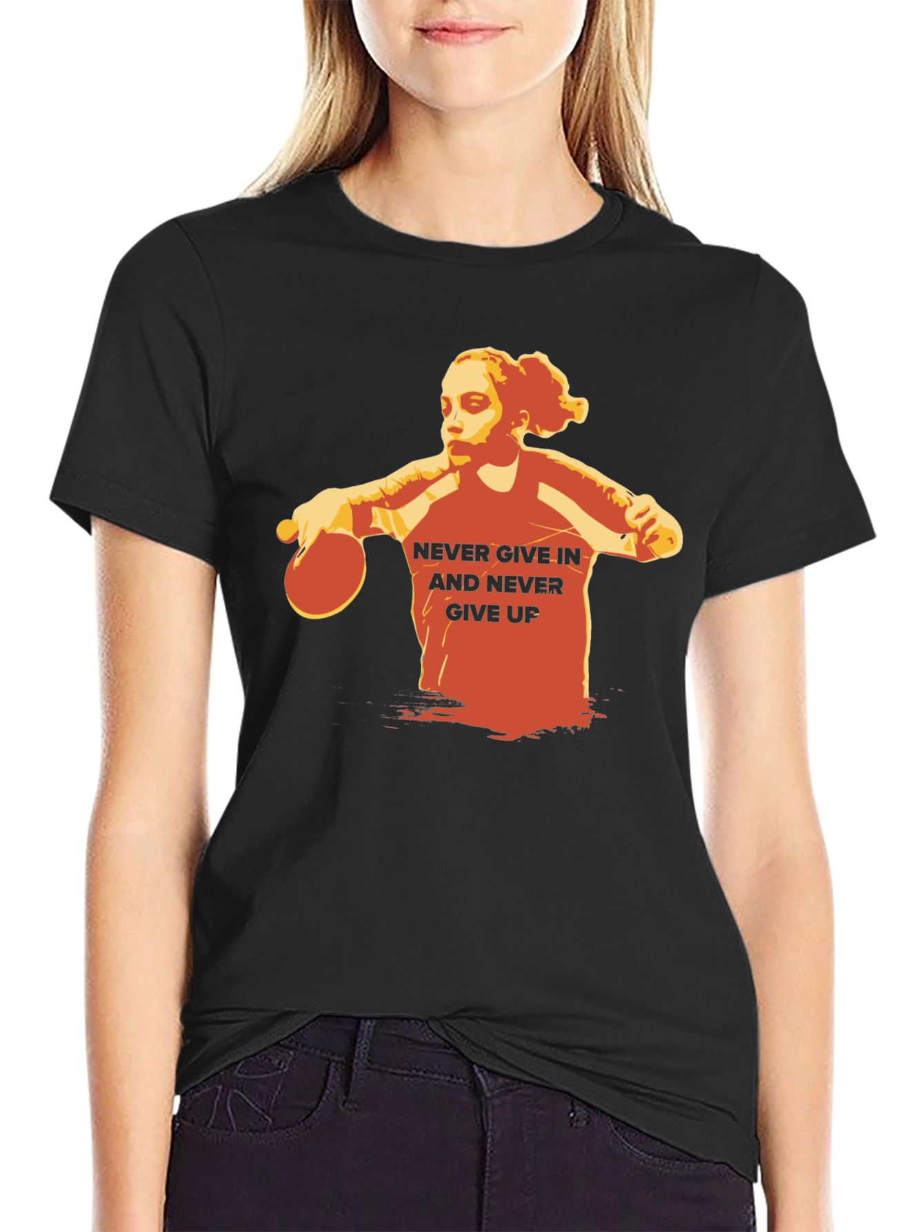 Never Give In Table Tennis T-Shirt