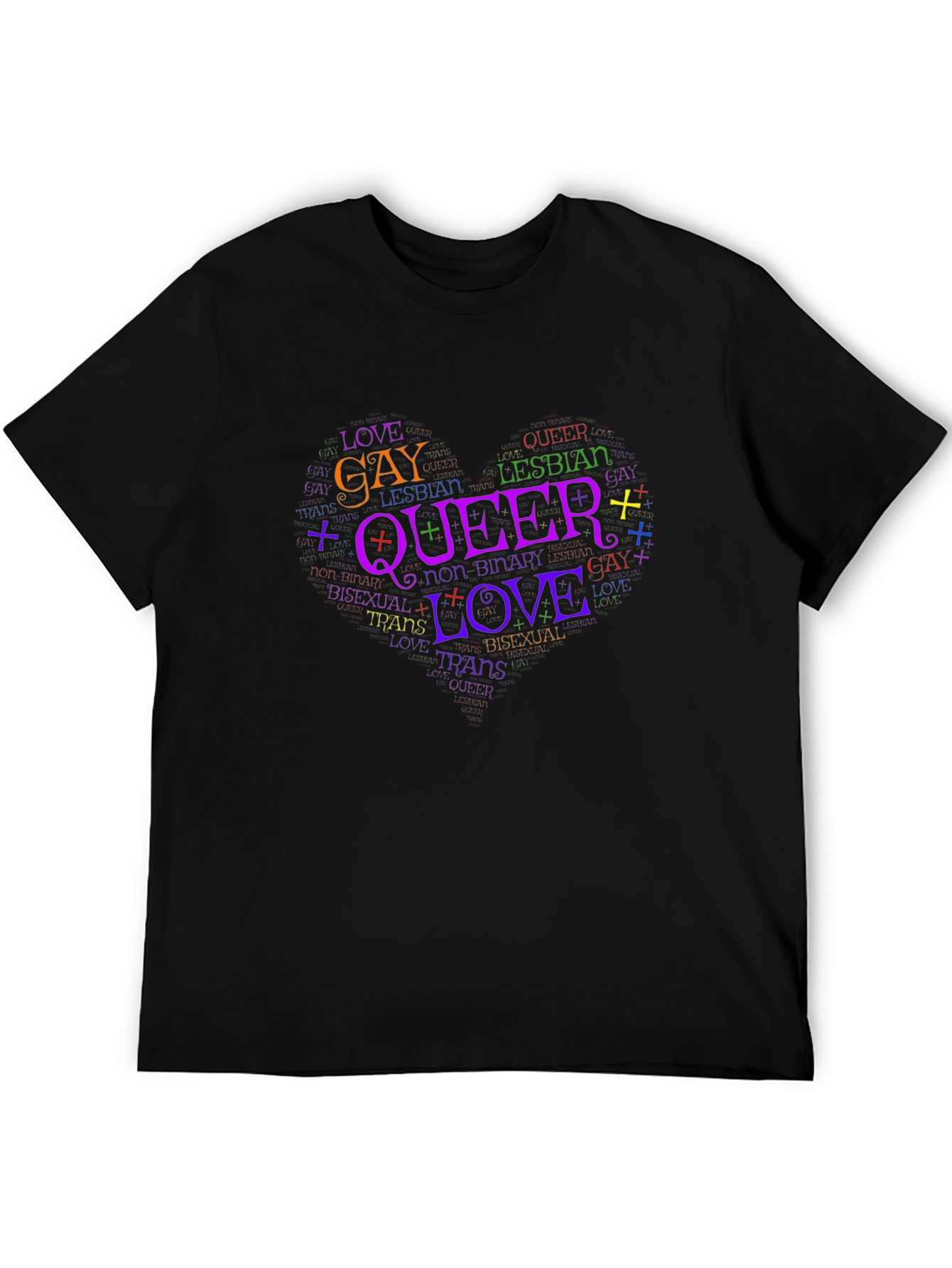 LGBTQ+ Pride Love Queer Word Art T-Shirt