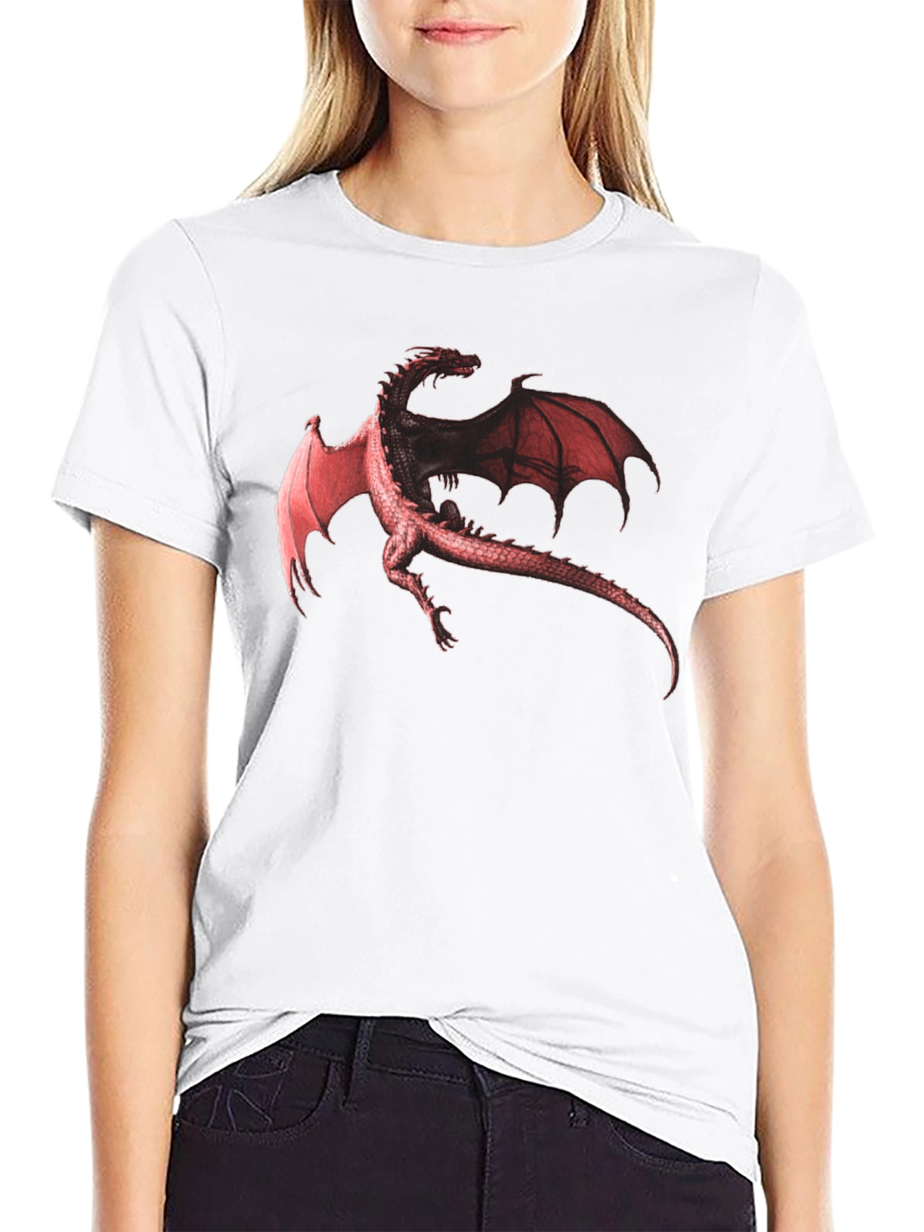 Dragon Graphic Print Black T-Shirt
