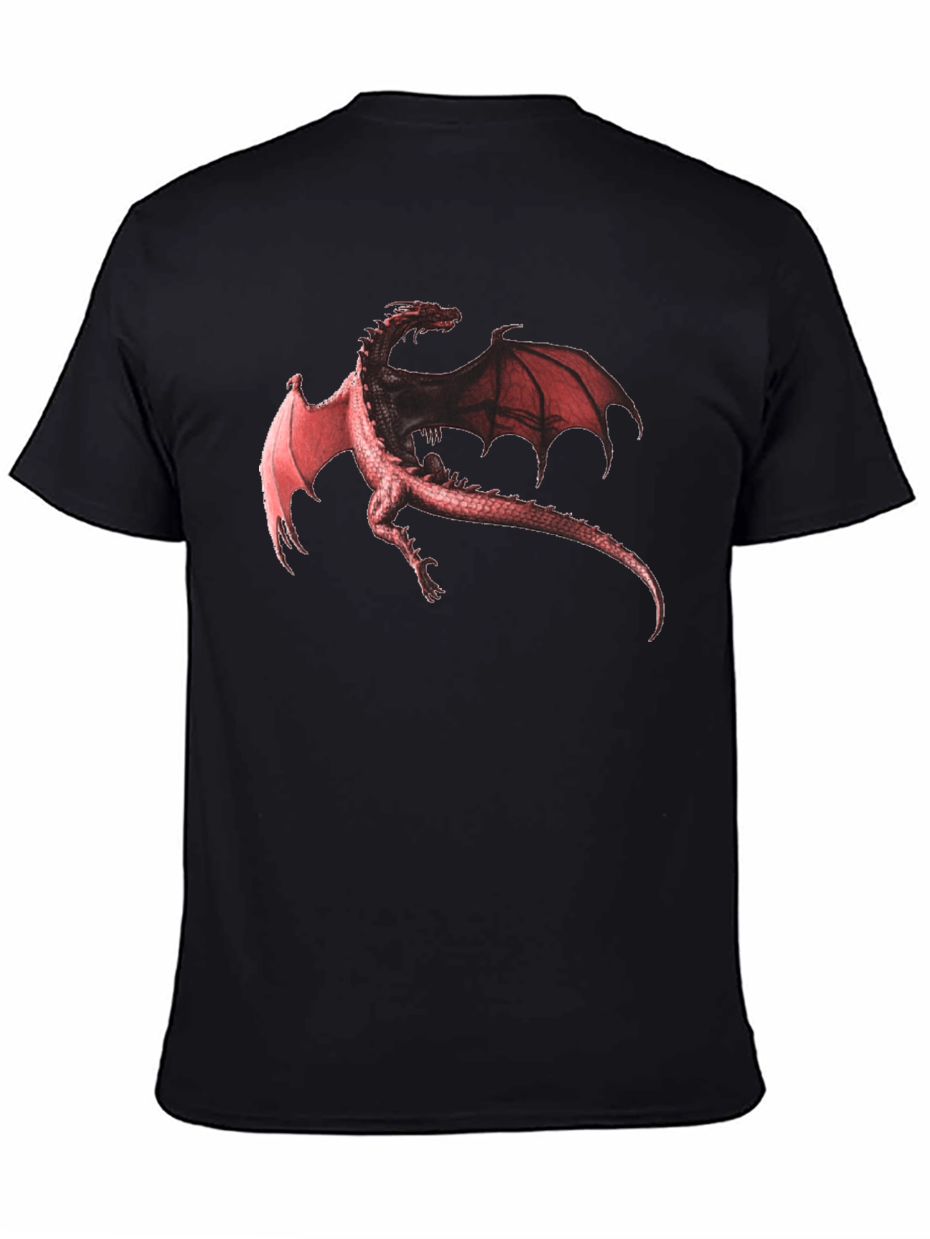 Dragon Graphic Print Black T-Shirt
