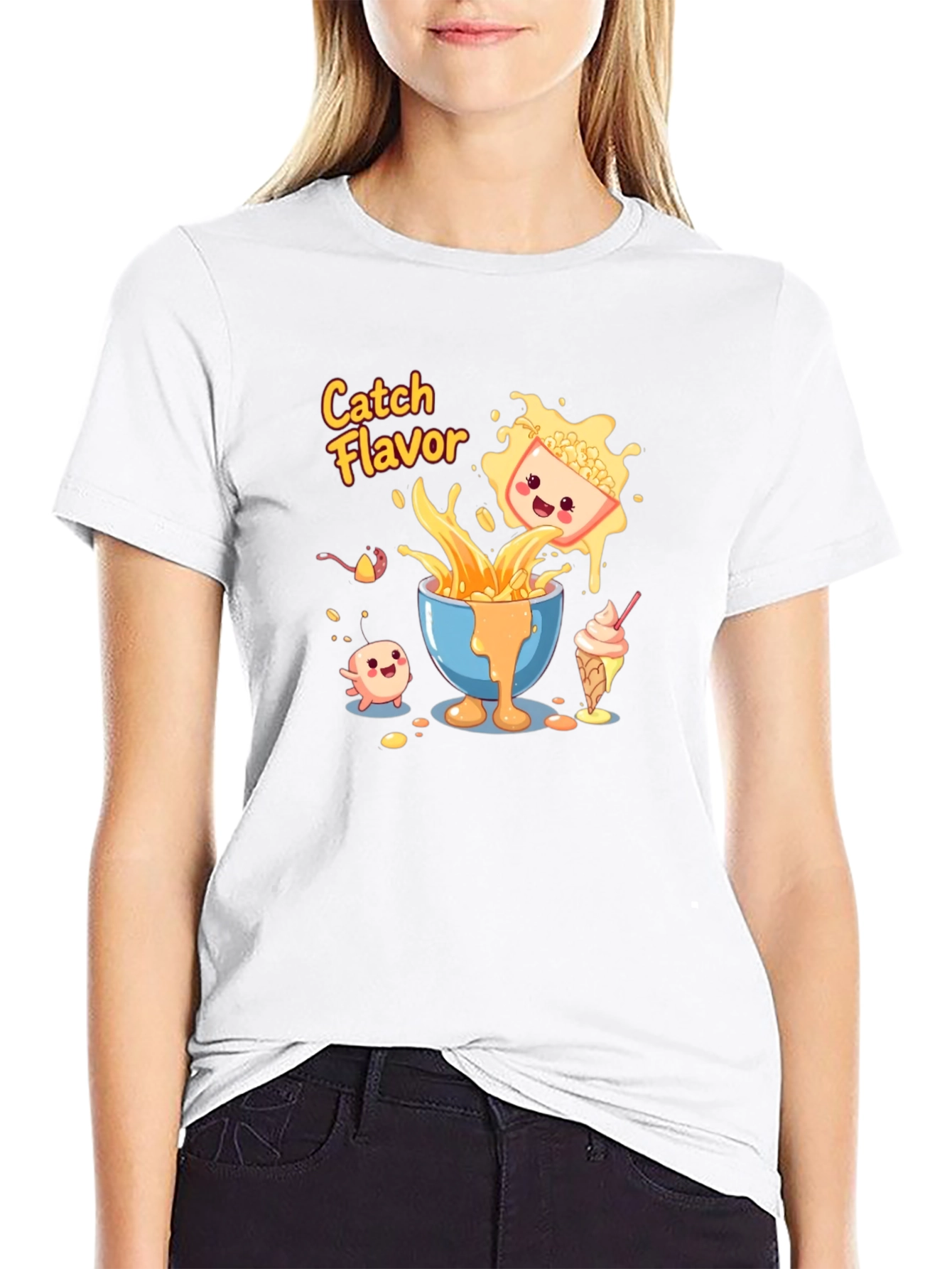 Catch Flavor Graphic Tee - Black Cotton T-Shirt