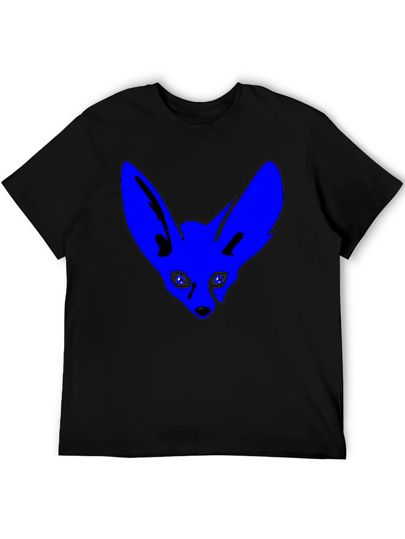 Blue Fox Graphic T-Shirt - Cool Black Tee