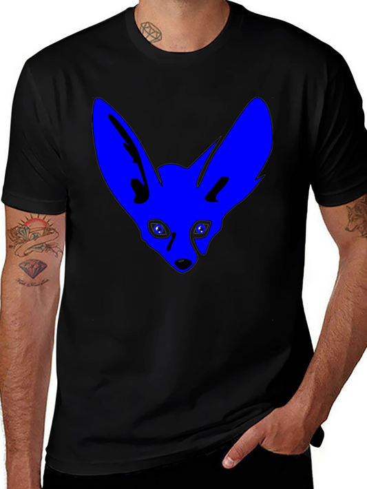 Blue Fox Graphic T-Shirt - Cool Black Tee
