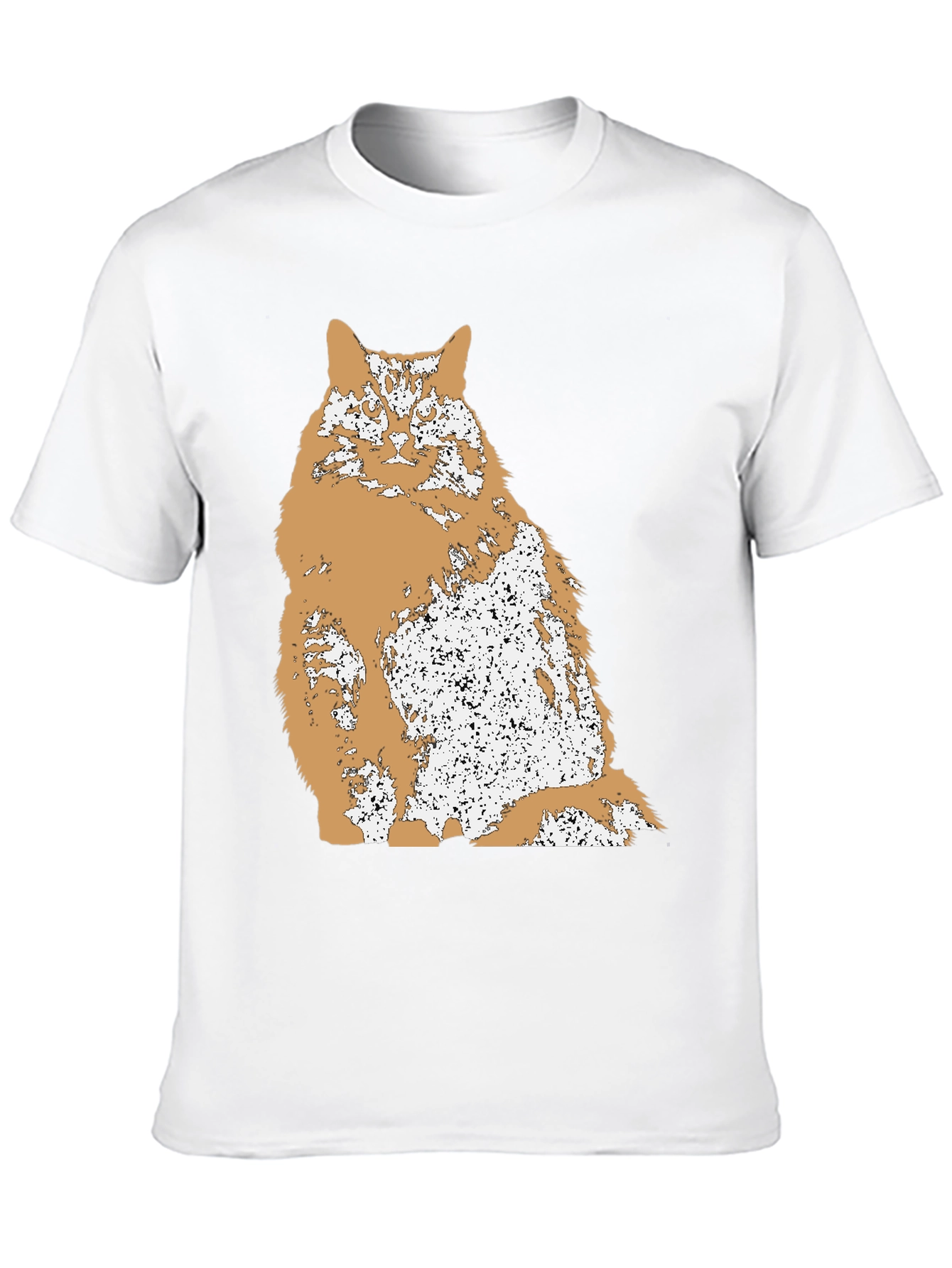 Distressed Cat Graphic T-Shirt - Black
