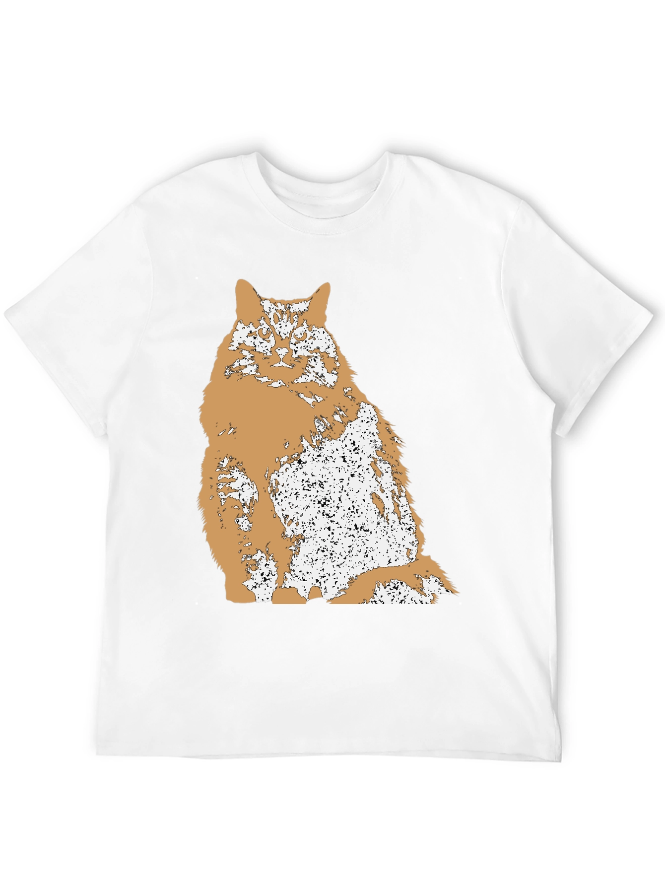 Distressed Cat Graphic T-Shirt - Black