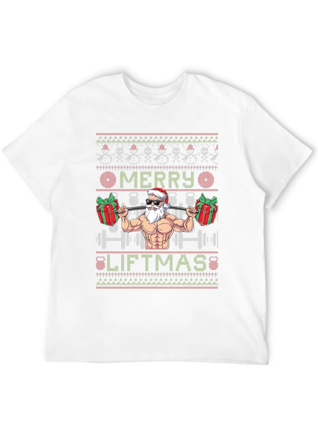 Merry Liftmas Santa Gym Ugly Christmas T-Shirt
