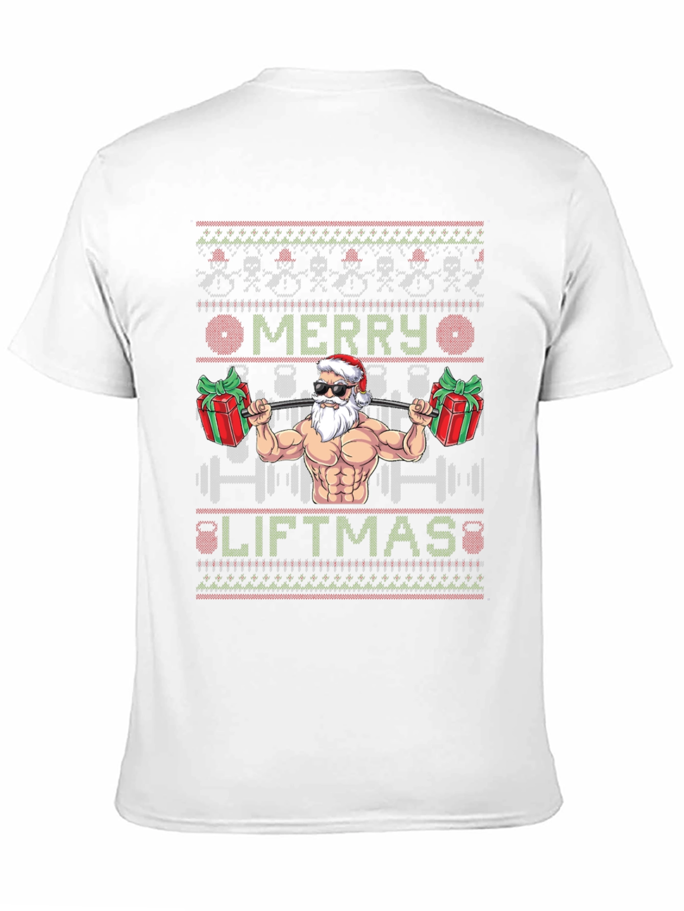 Merry Liftmas Santa Gym Ugly Christmas T-Shirt