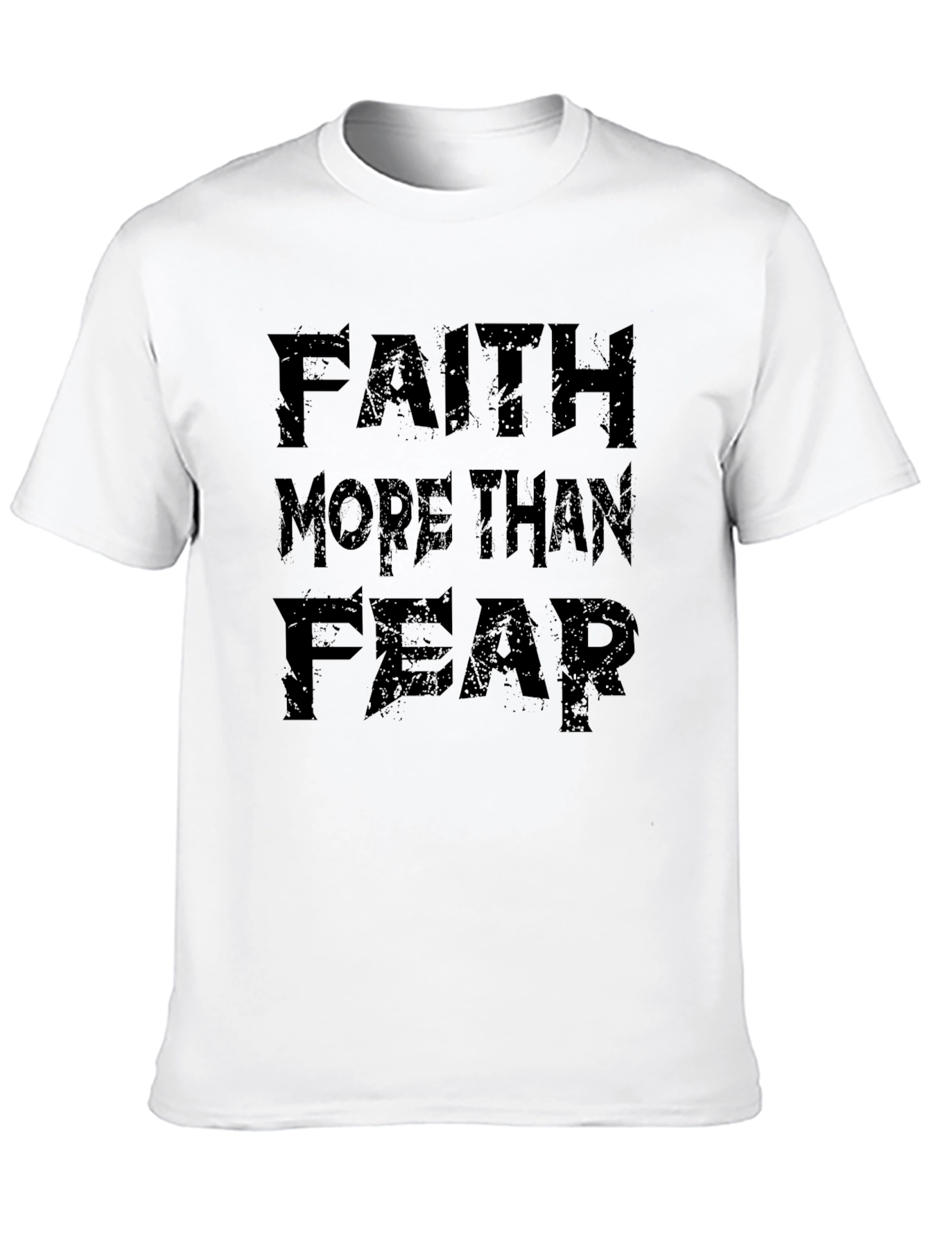 Faith More Than Fear Black Graphic T-Shirt