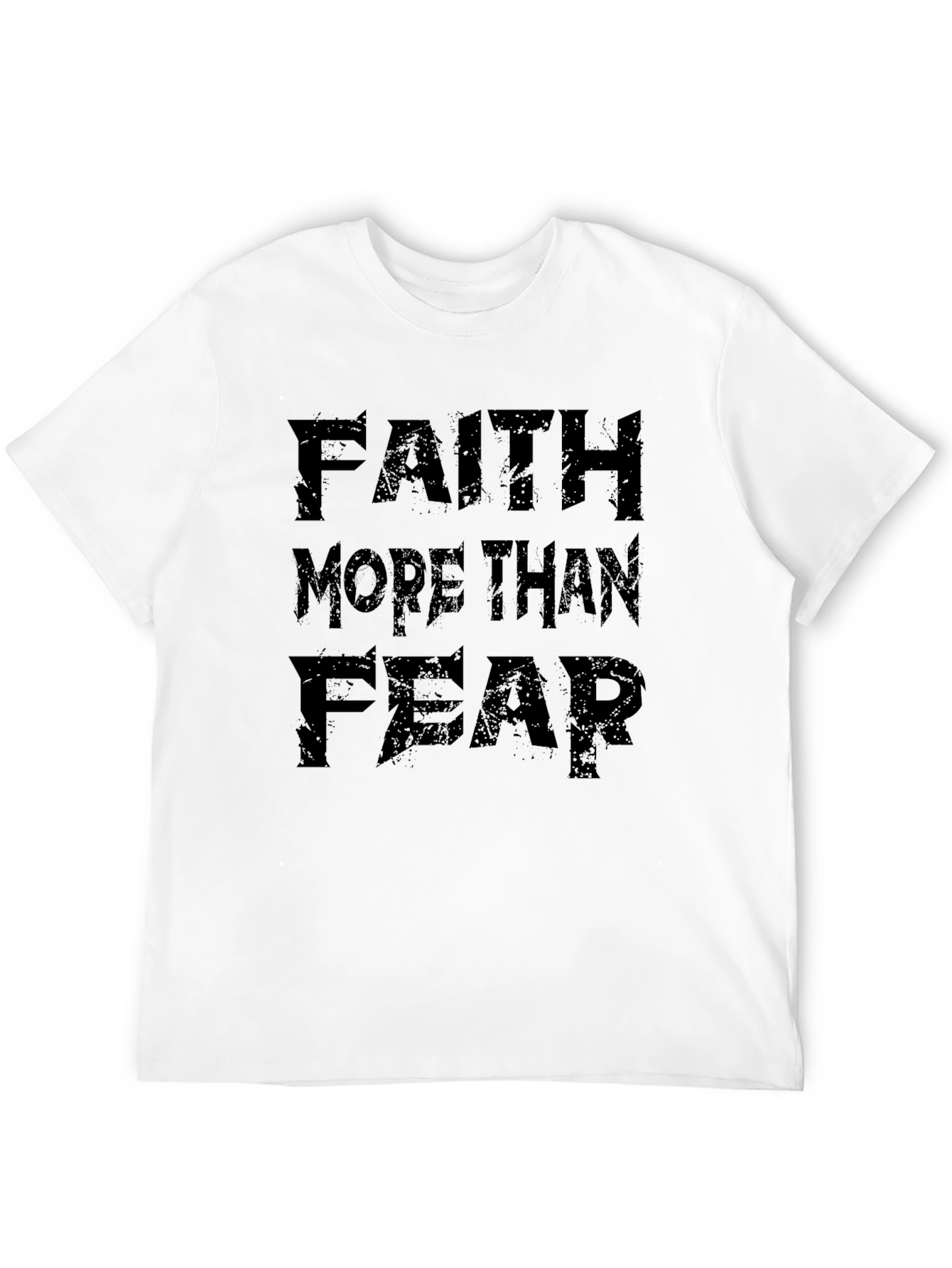 Faith More Than Fear Black Graphic T-Shirt