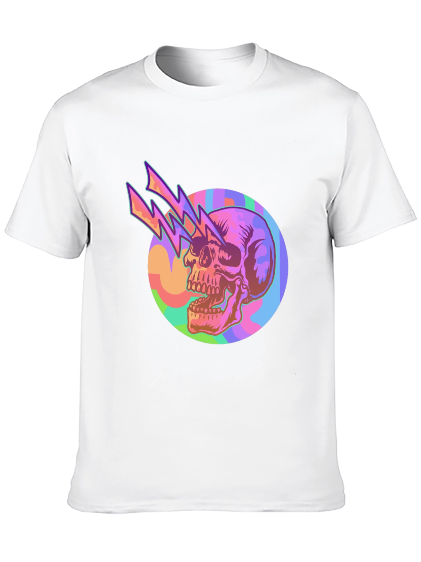 Skull Lightning Graphic Black Tee