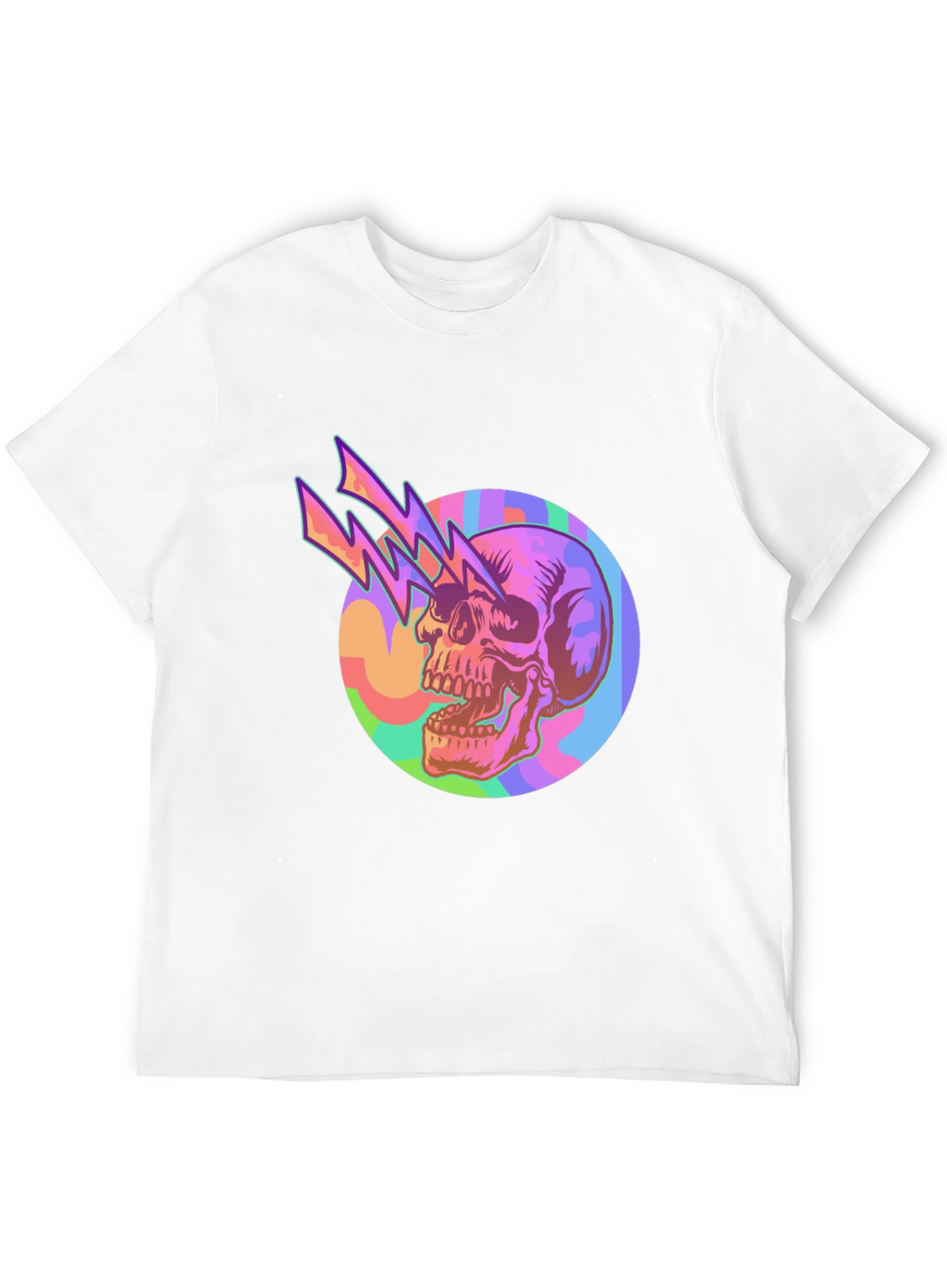 Skull Lightning Graphic Black Tee