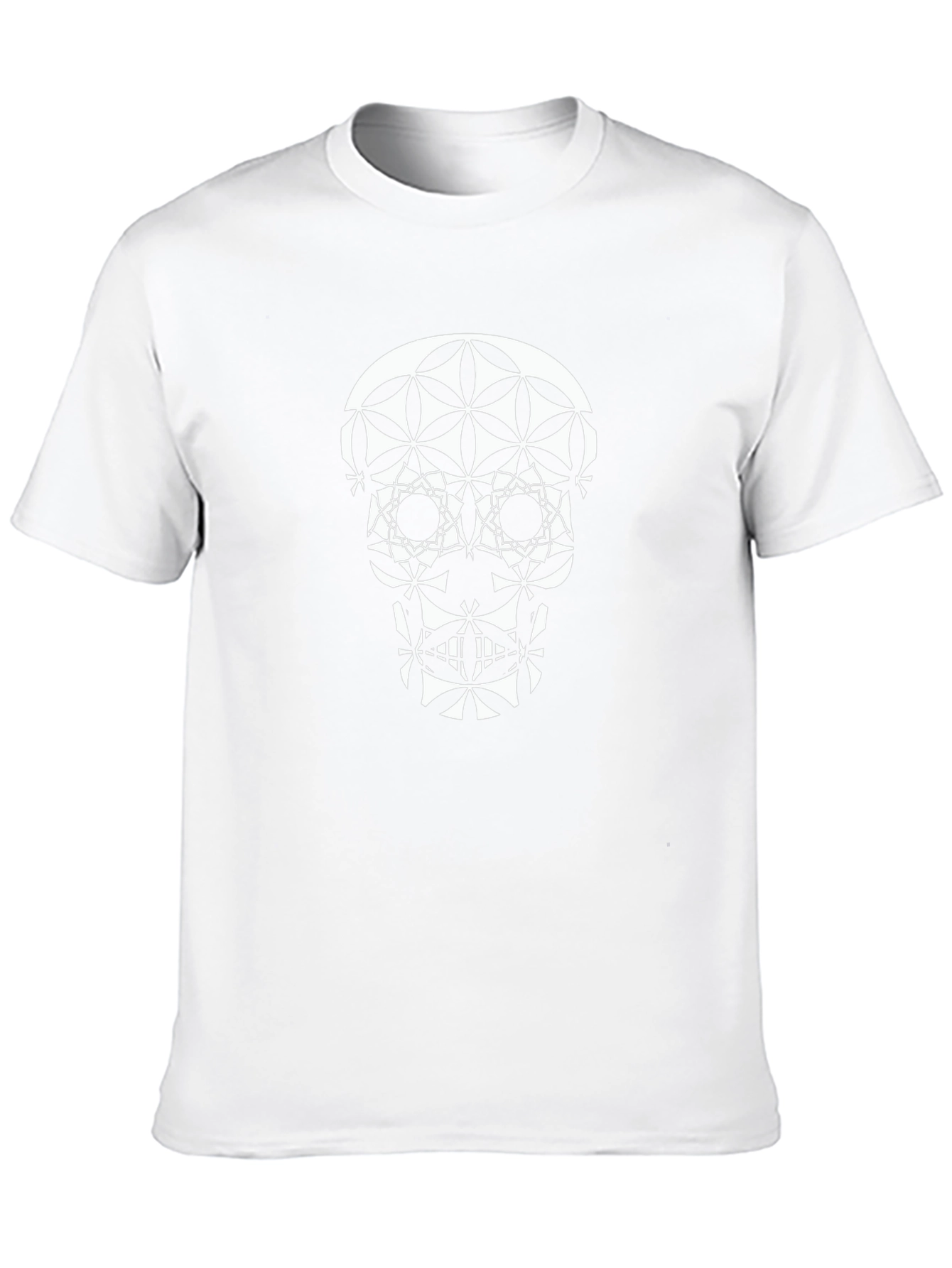 Geometric Skull Graphic T-Shirt - Black