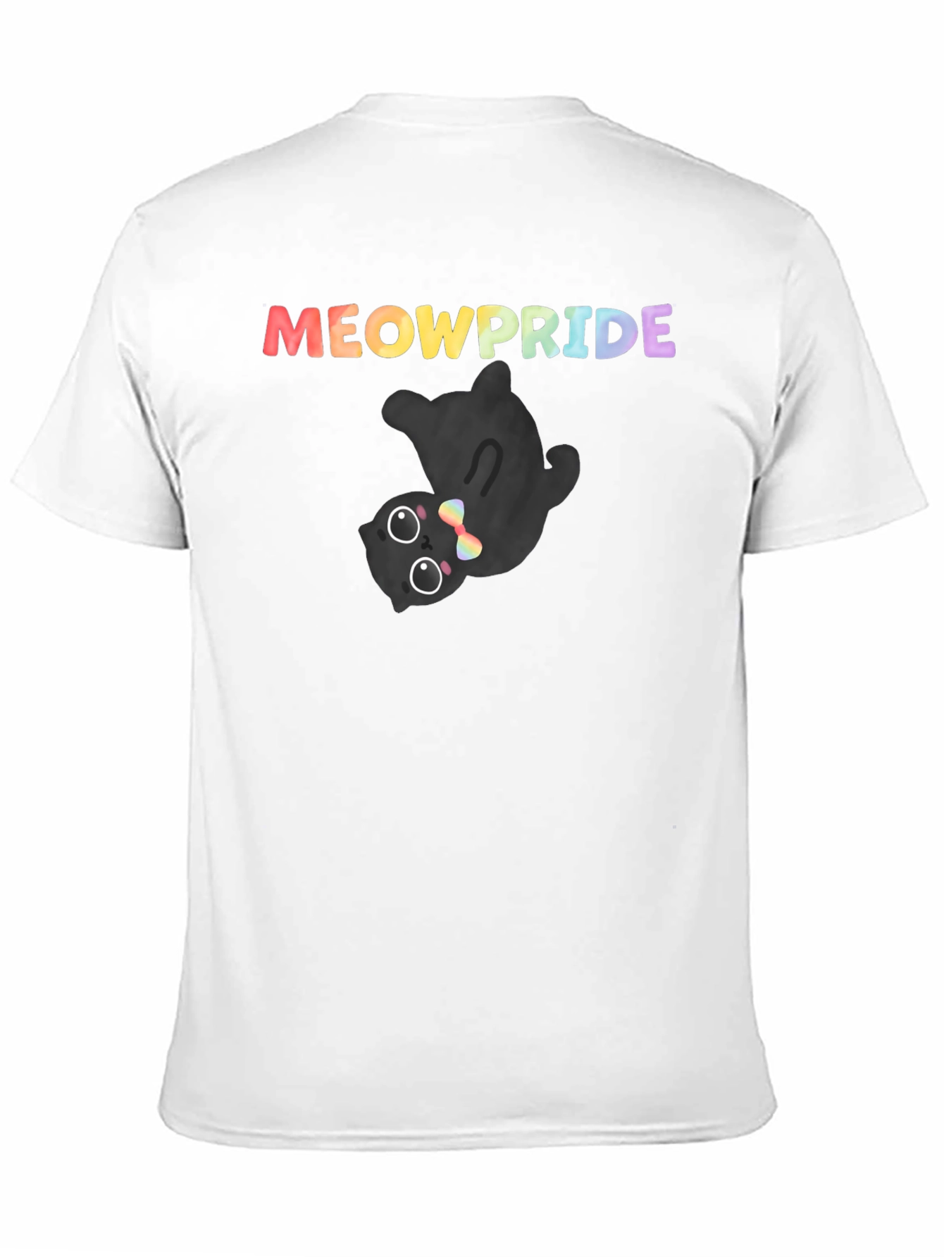 MeowPride Black Cat T-Shirt - Rainbow LGBT Pride