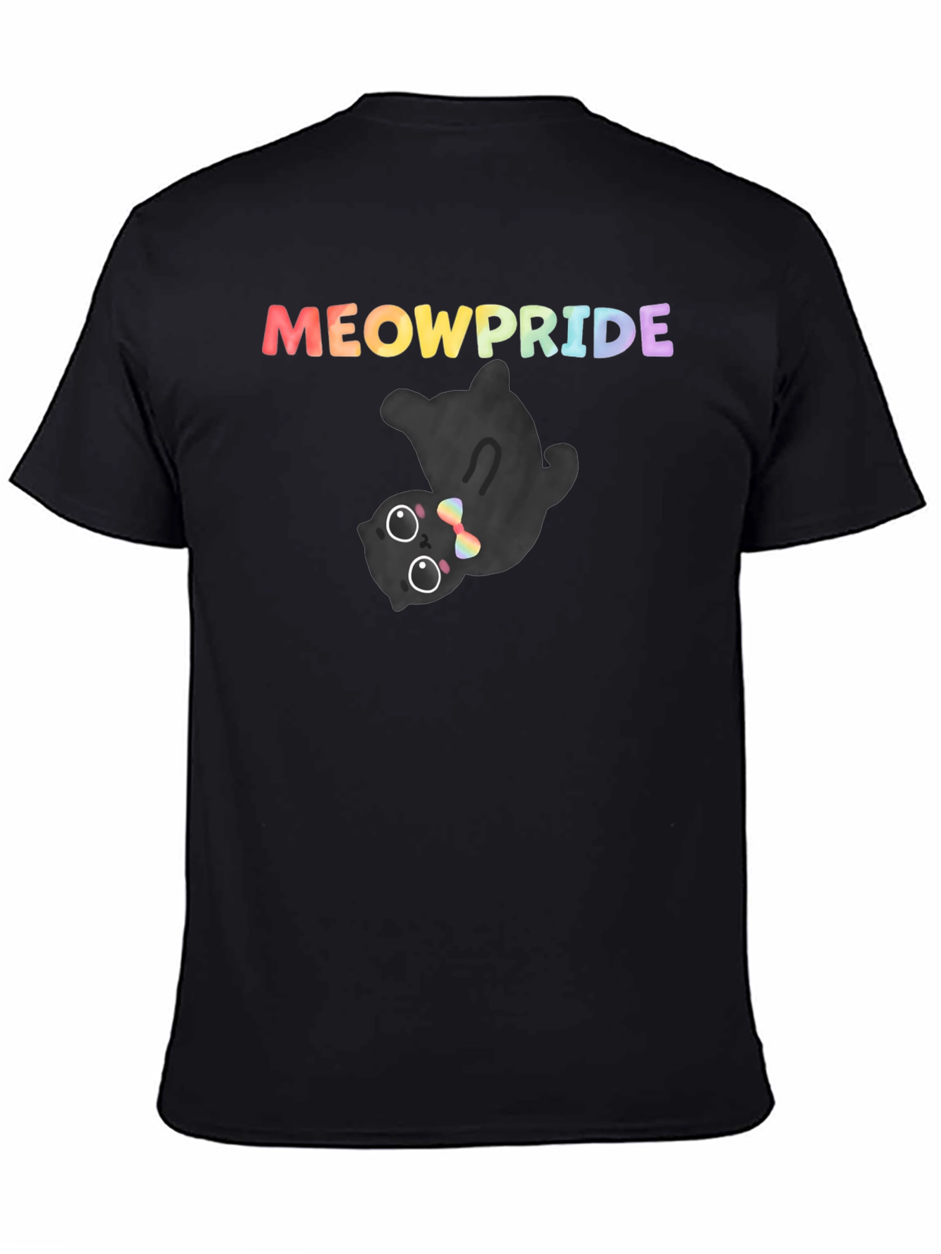 MeowPride Black Cat T-Shirt - Rainbow LGBT Pride