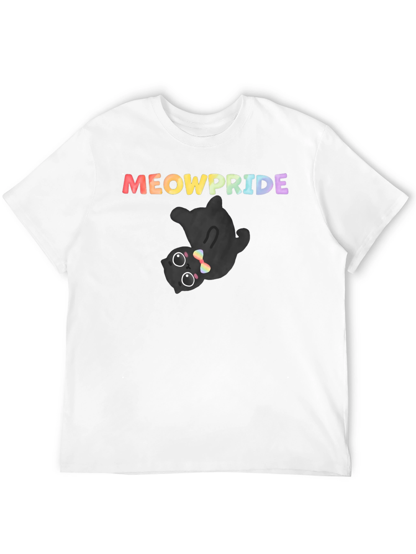 MeowPride Black Cat T-Shirt - Rainbow LGBT Pride
