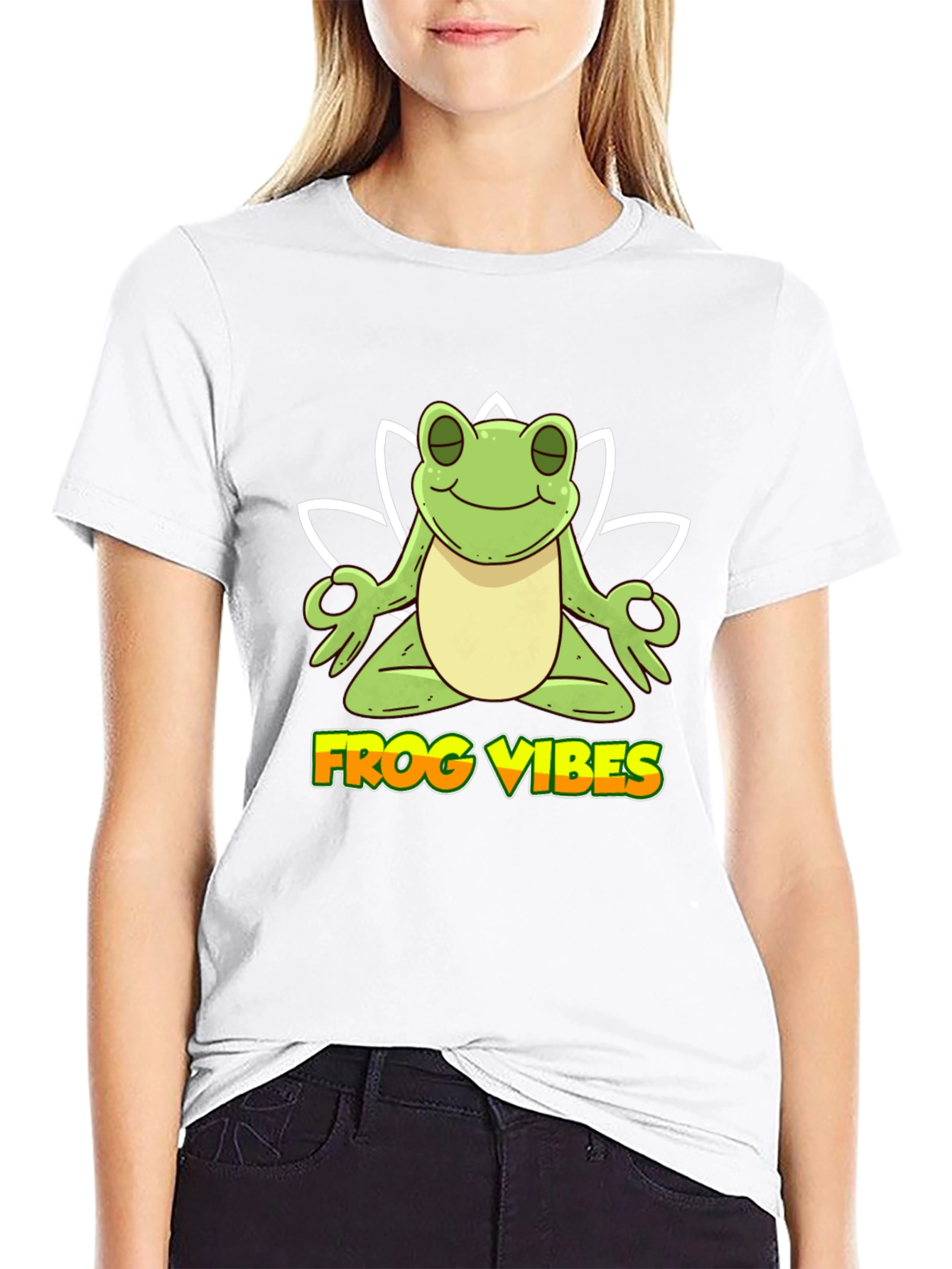 Frog Vibes Graphic T-Shirt Yoga Frog Tee