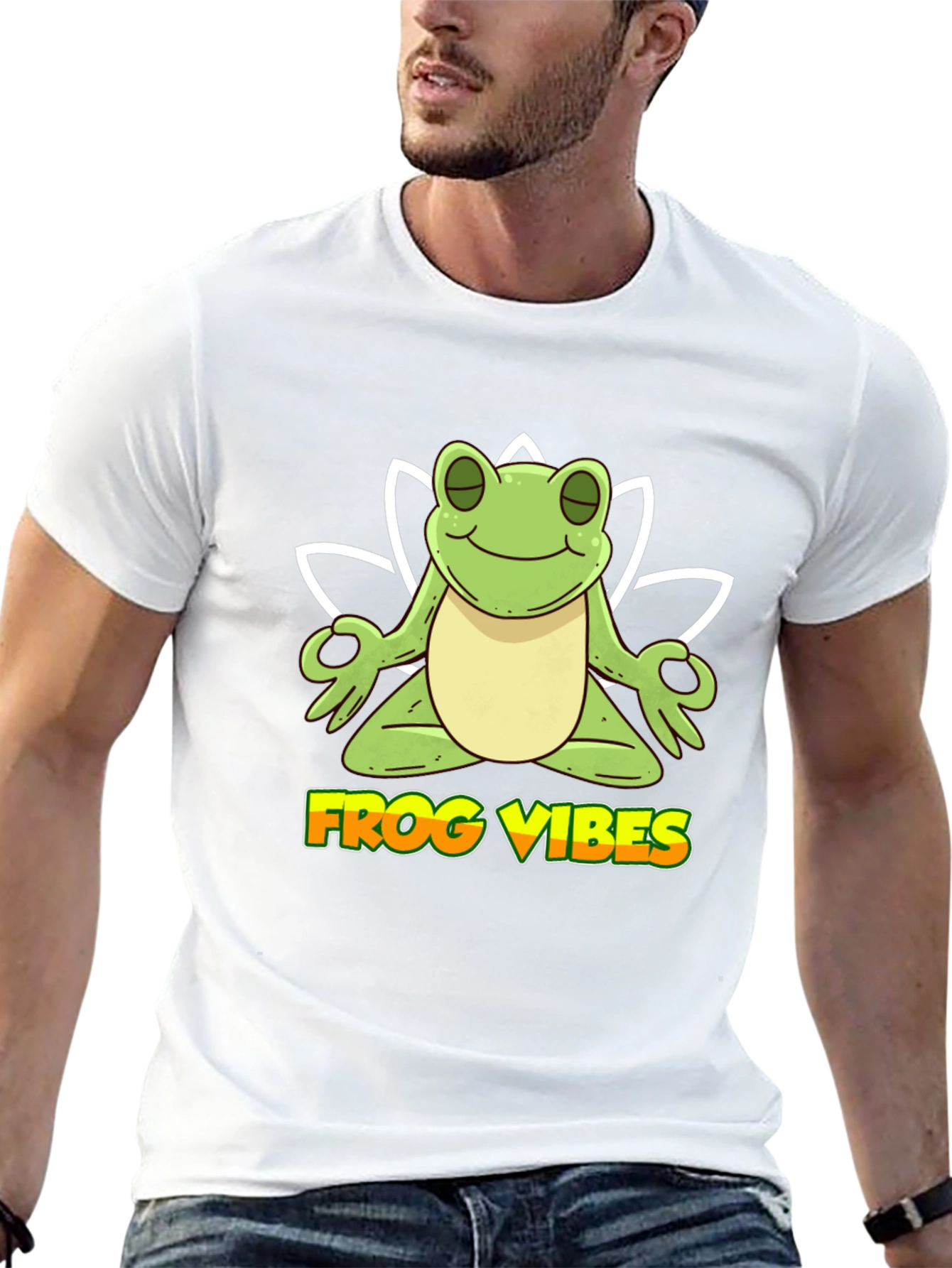 Frog Vibes Graphic T-Shirt Yoga Frog Tee