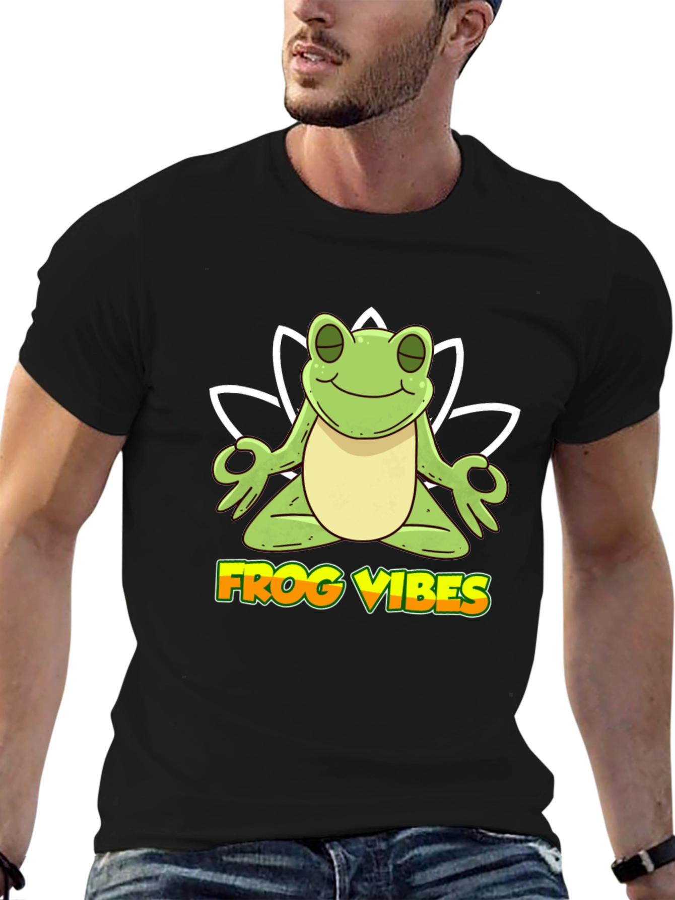 Frog Vibes Graphic T-Shirt Yoga Frog Tee