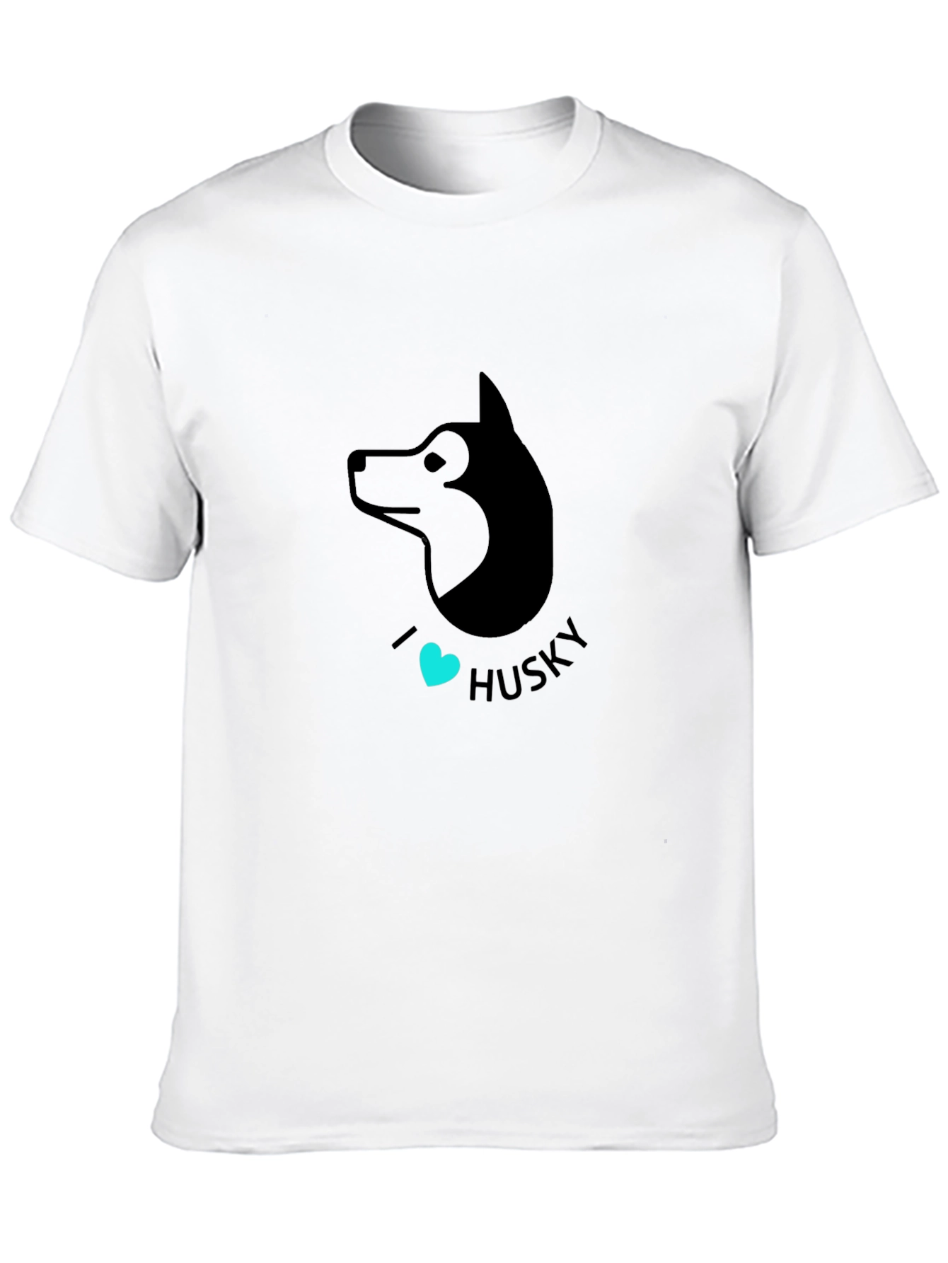 I Heart Husky Graphic Tee - Black Cotton T-Shirt