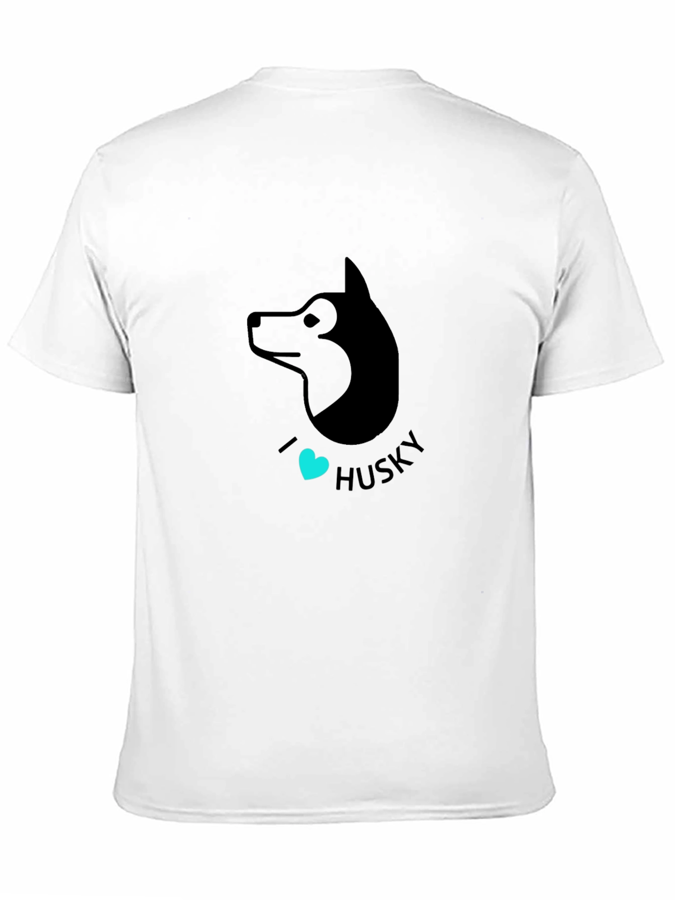 I Heart Husky Graphic Tee - Black Cotton T-Shirt