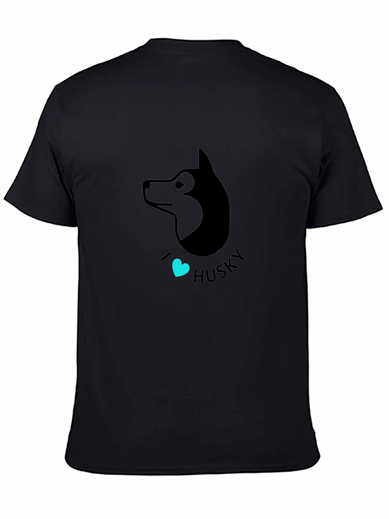 I Heart Husky Graphic Tee - Black Cotton T-Shirt
