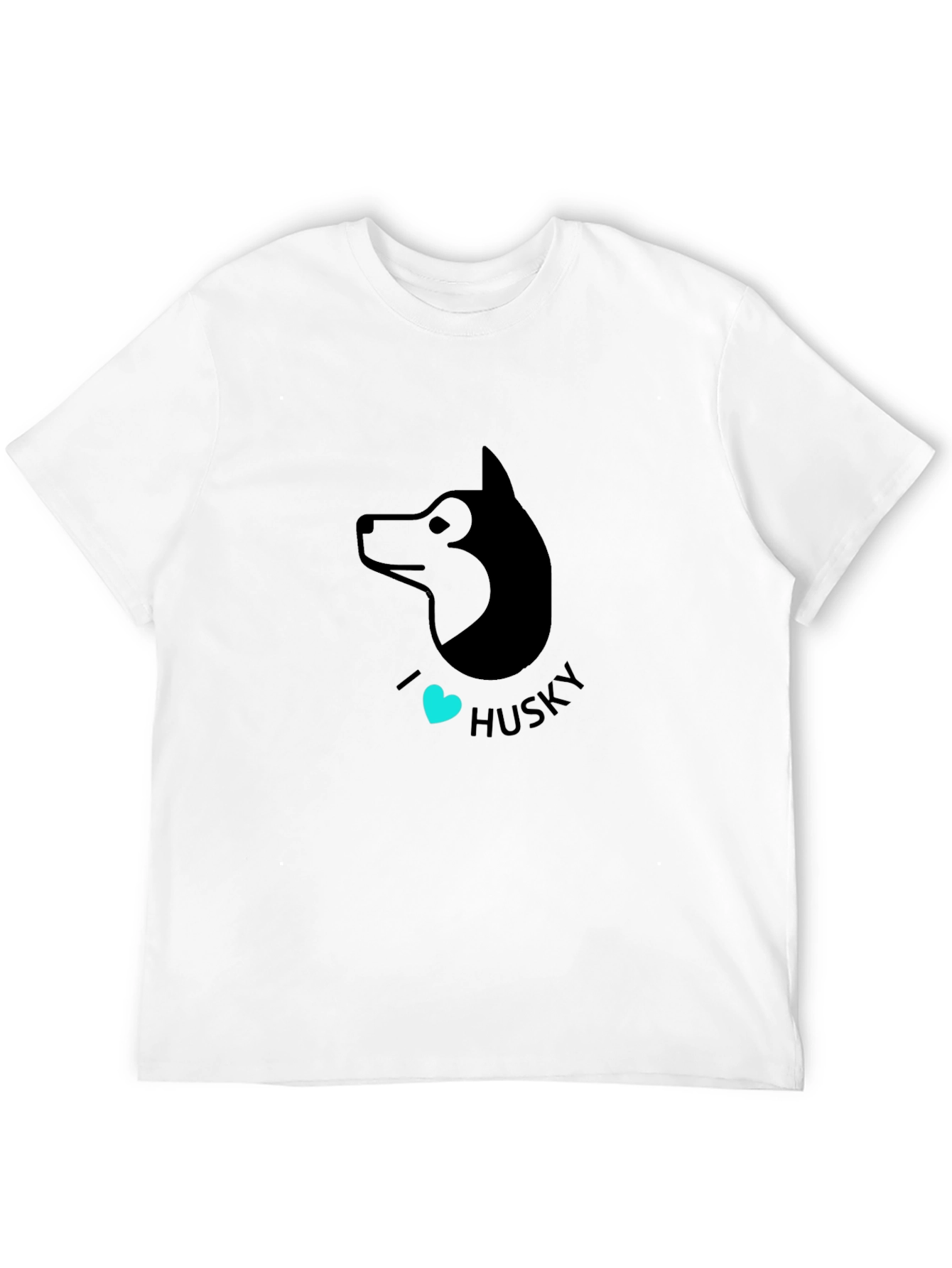 I Heart Husky Graphic Tee - Black Cotton T-Shirt