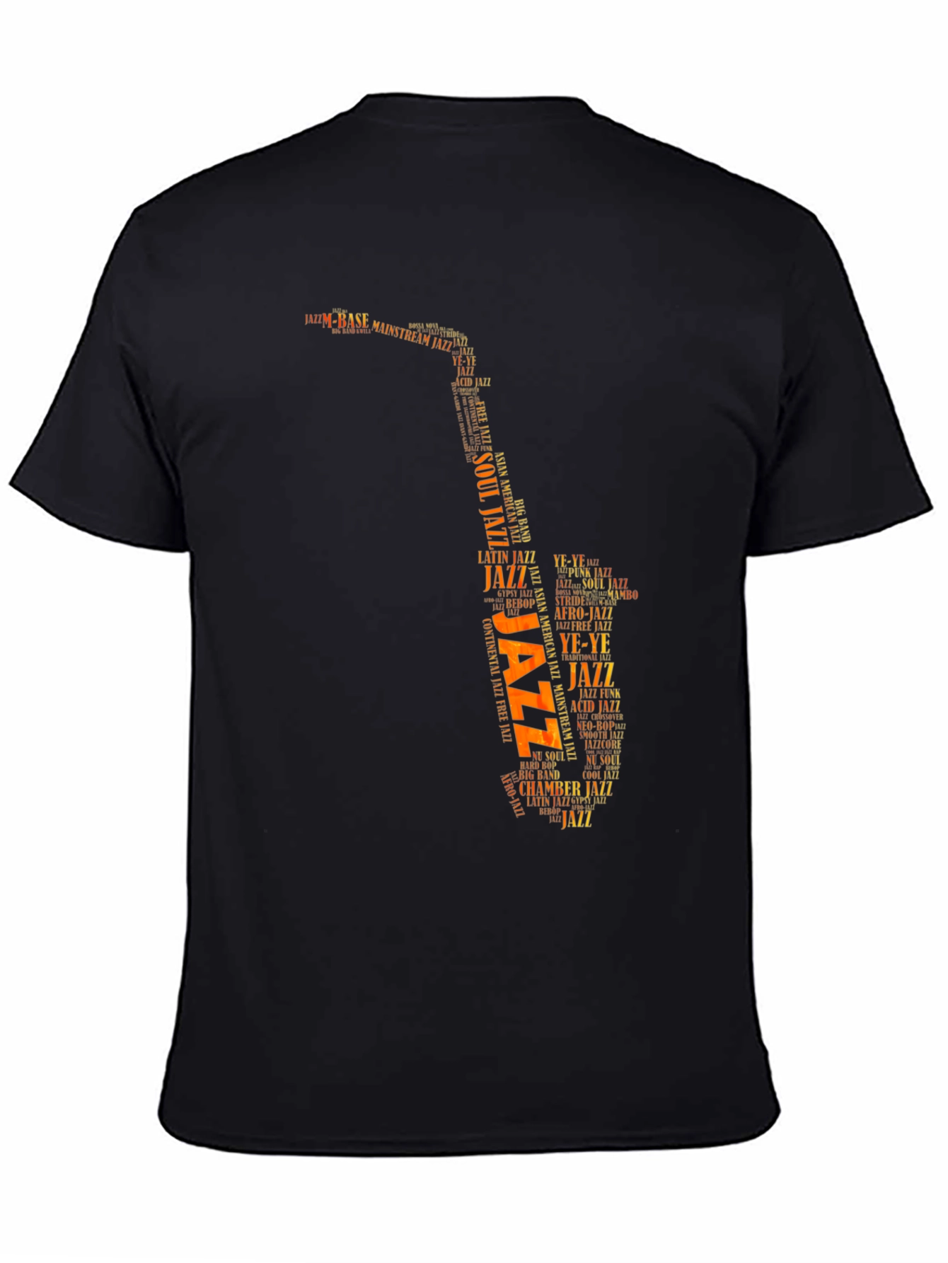 Jazz Saxophone Word Art Graphic T-Shirt