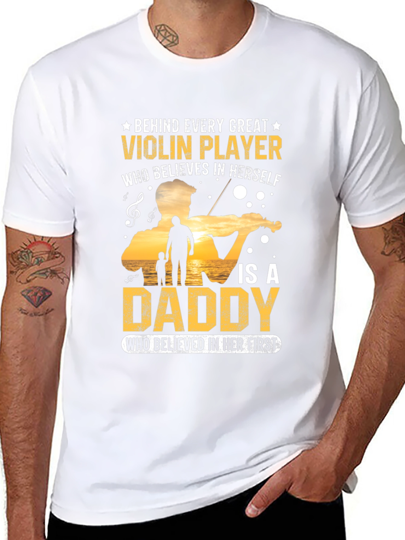 Violin Player Daddy T-Shirt - Musician Fathers Day Gift