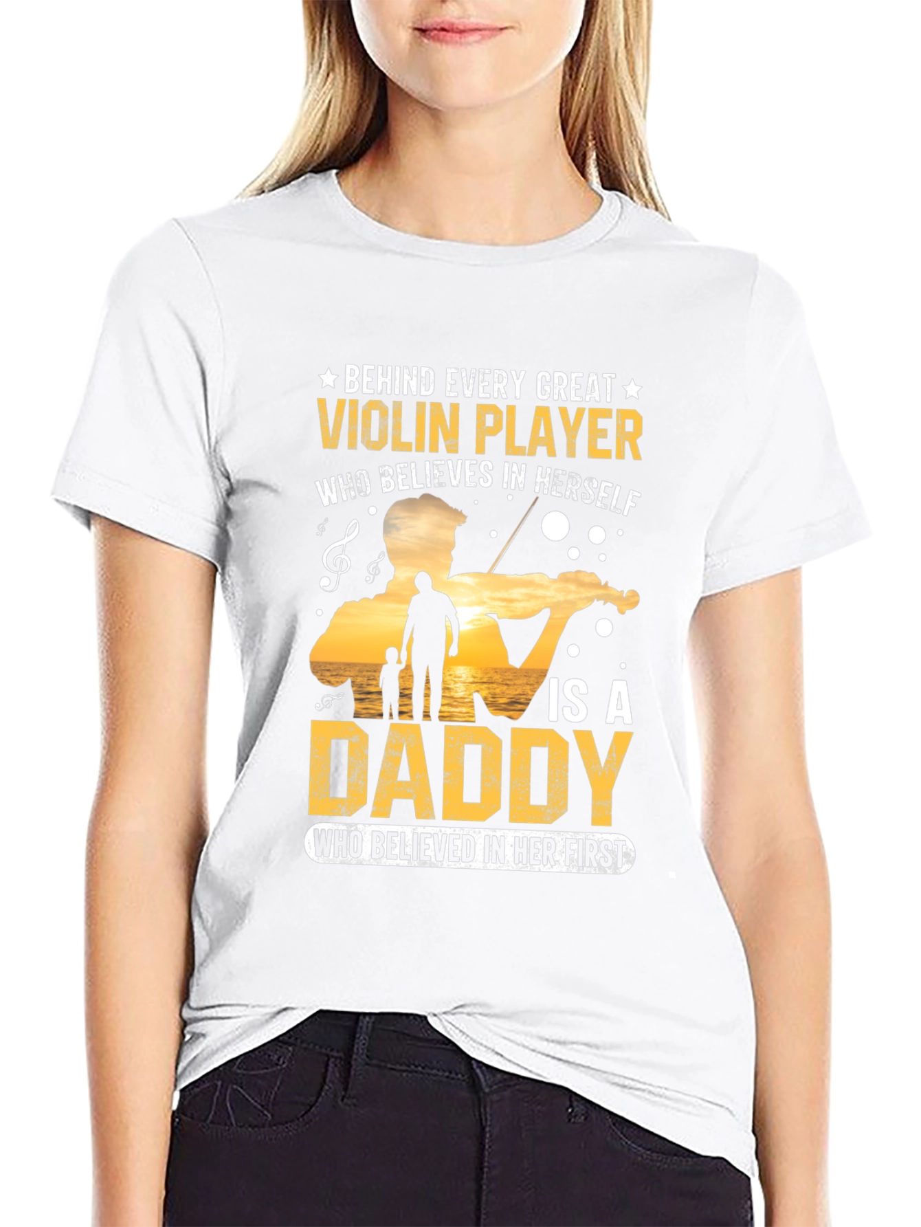 Violin Player Daddy T-Shirt - Musician Fathers Day Gift