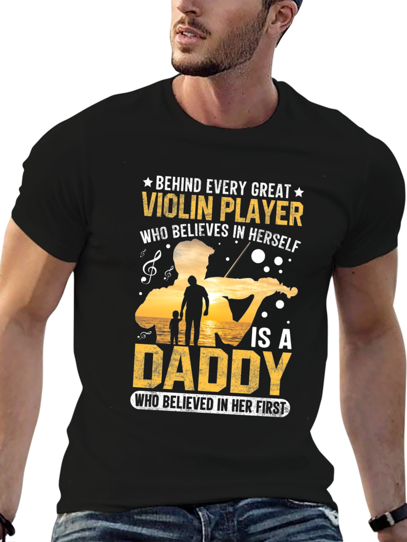 Violin Player Daddy T-Shirt - Musician Fathers Day Gift