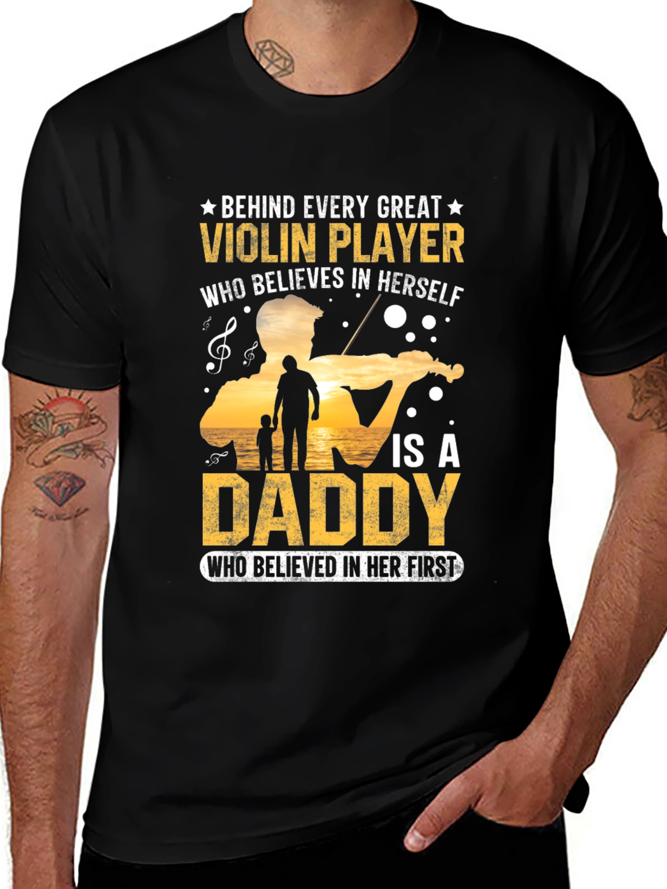 Violin Player Daddy T-Shirt - Musician Fathers Day Gift
