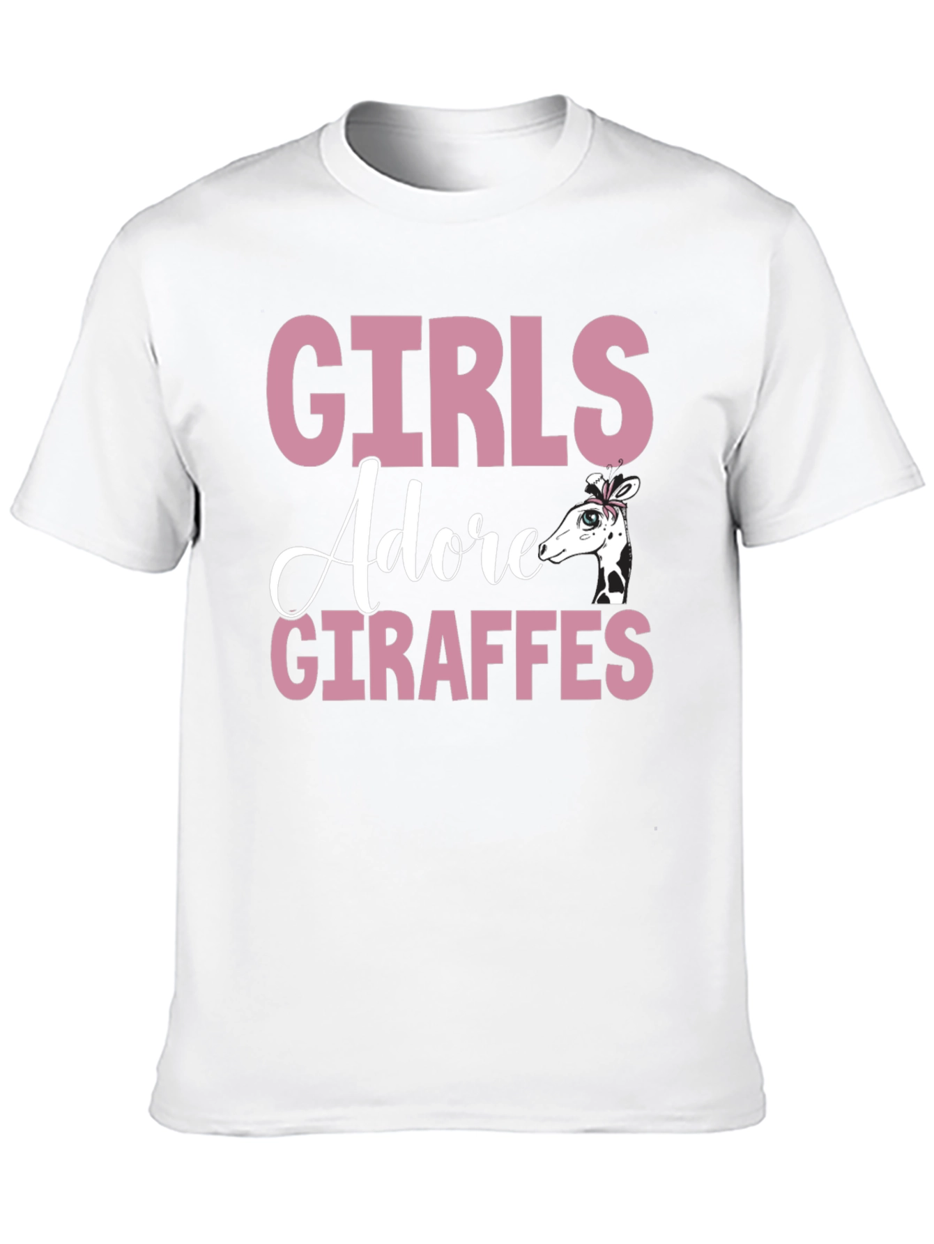 Girls Adore Giraffes Black T-Shirt Cute Giraffe Tee