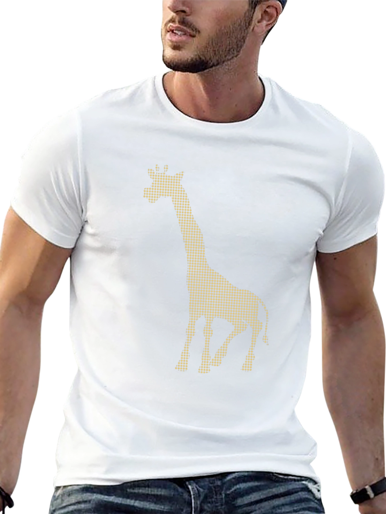 Giraffe Dot Pattern Black T-Shirt