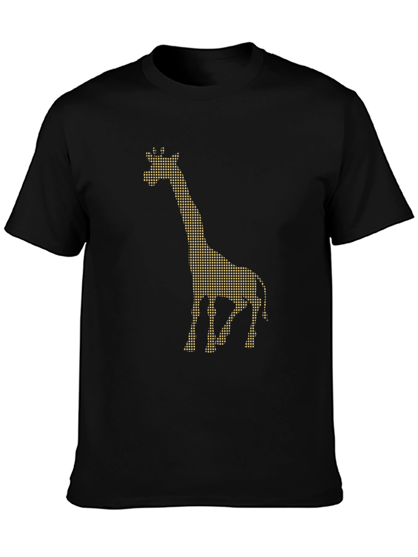 Giraffe Dot Pattern Black T-Shirt