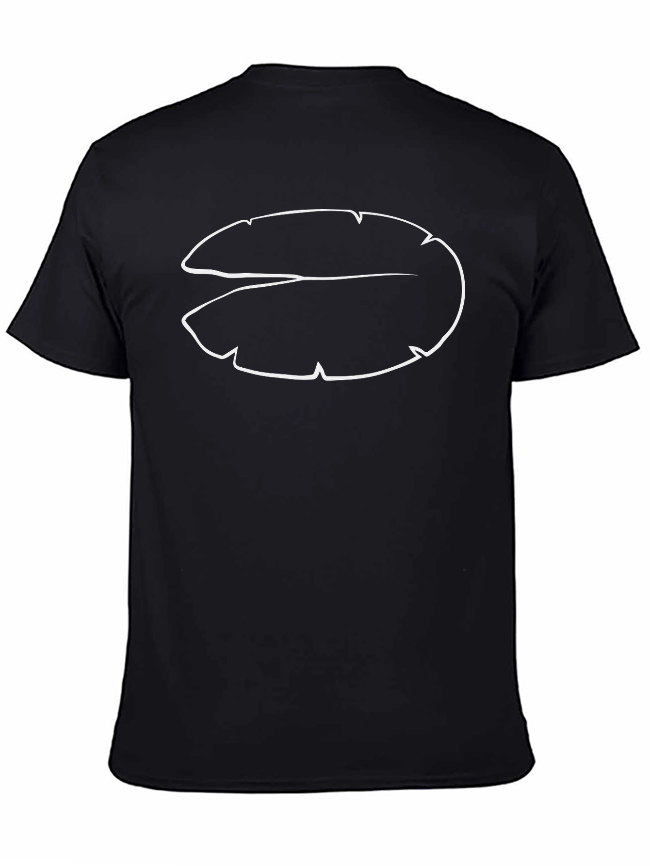 Modern Black T-Shirt with Abstract Leaf Design