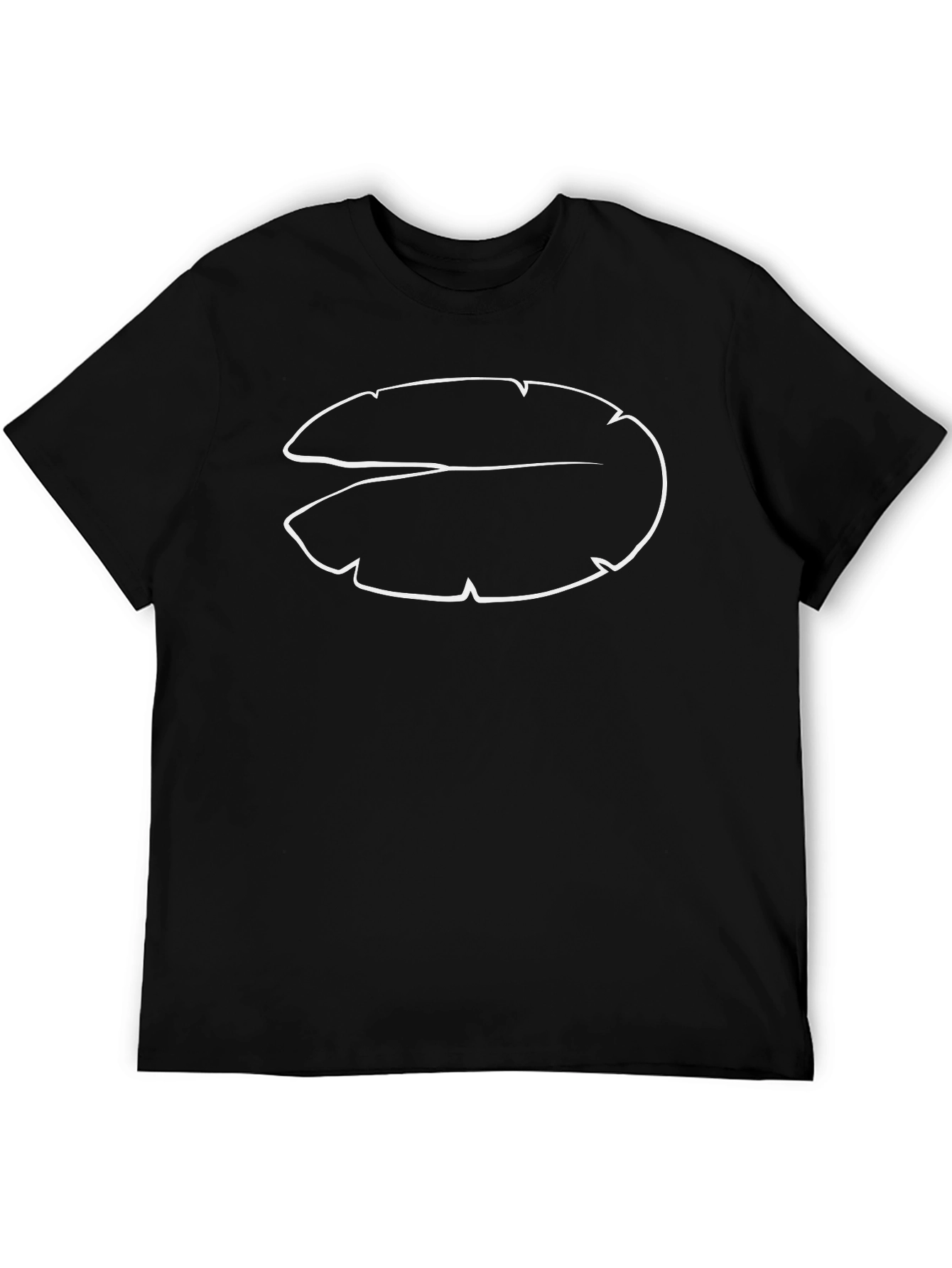 Modern Black T-Shirt with Abstract Leaf Design
