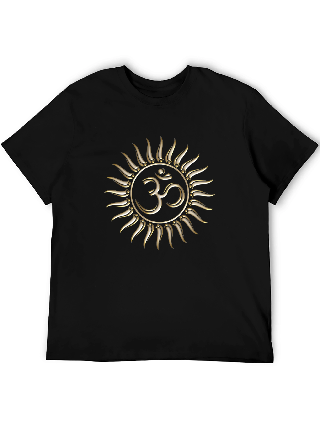 Om Symbol Sun Graphic Black T-Shirt