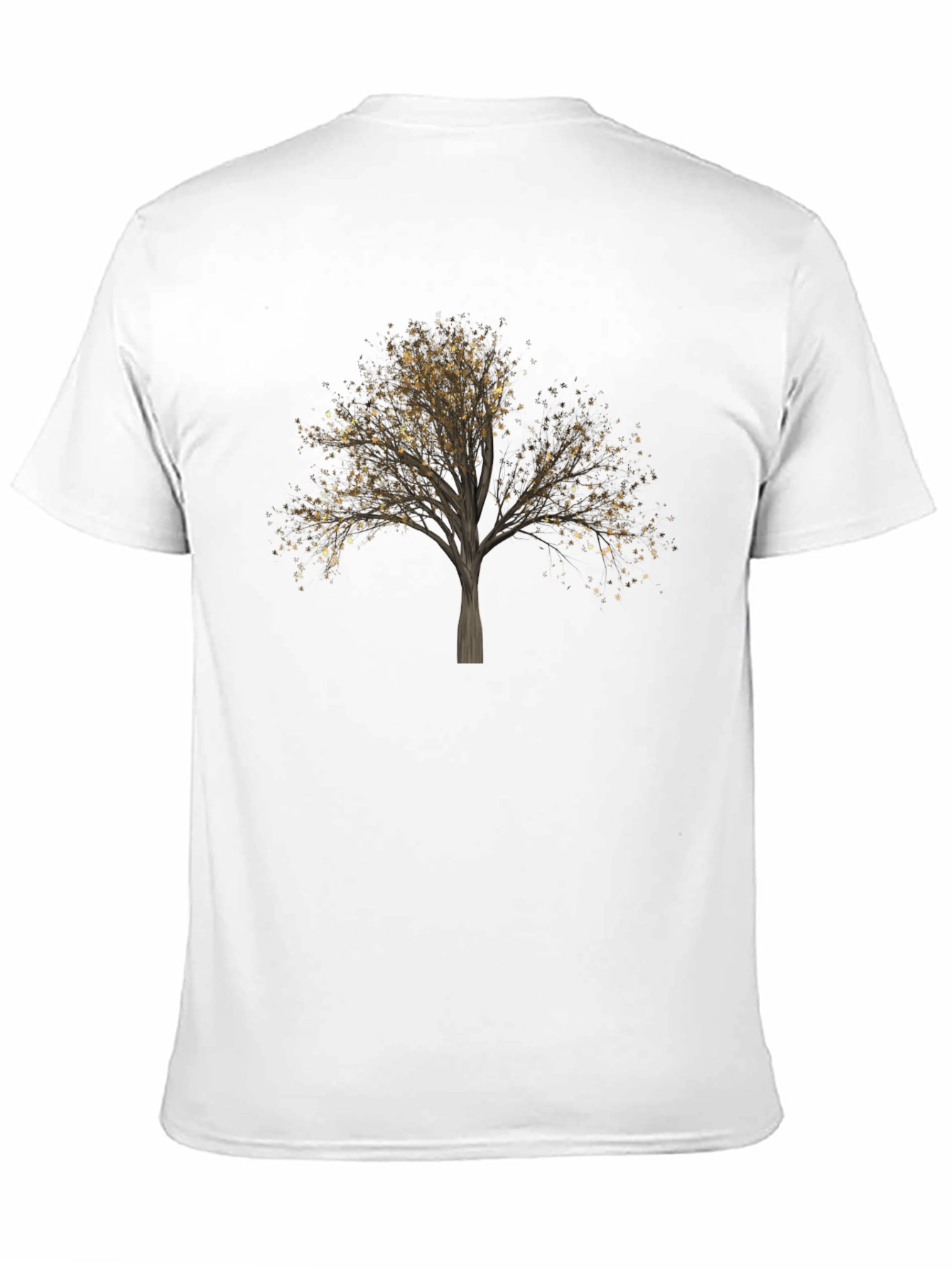 Golden Leaf Tree Graphic T-Shirt - Nature Inspired Design