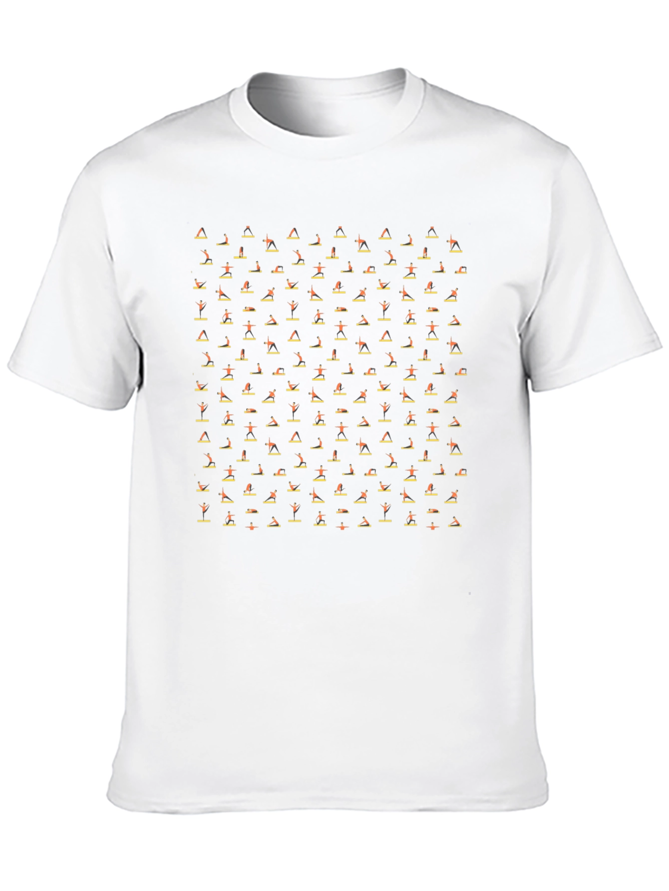 Yoga Pose Patterned Black T-Shirt