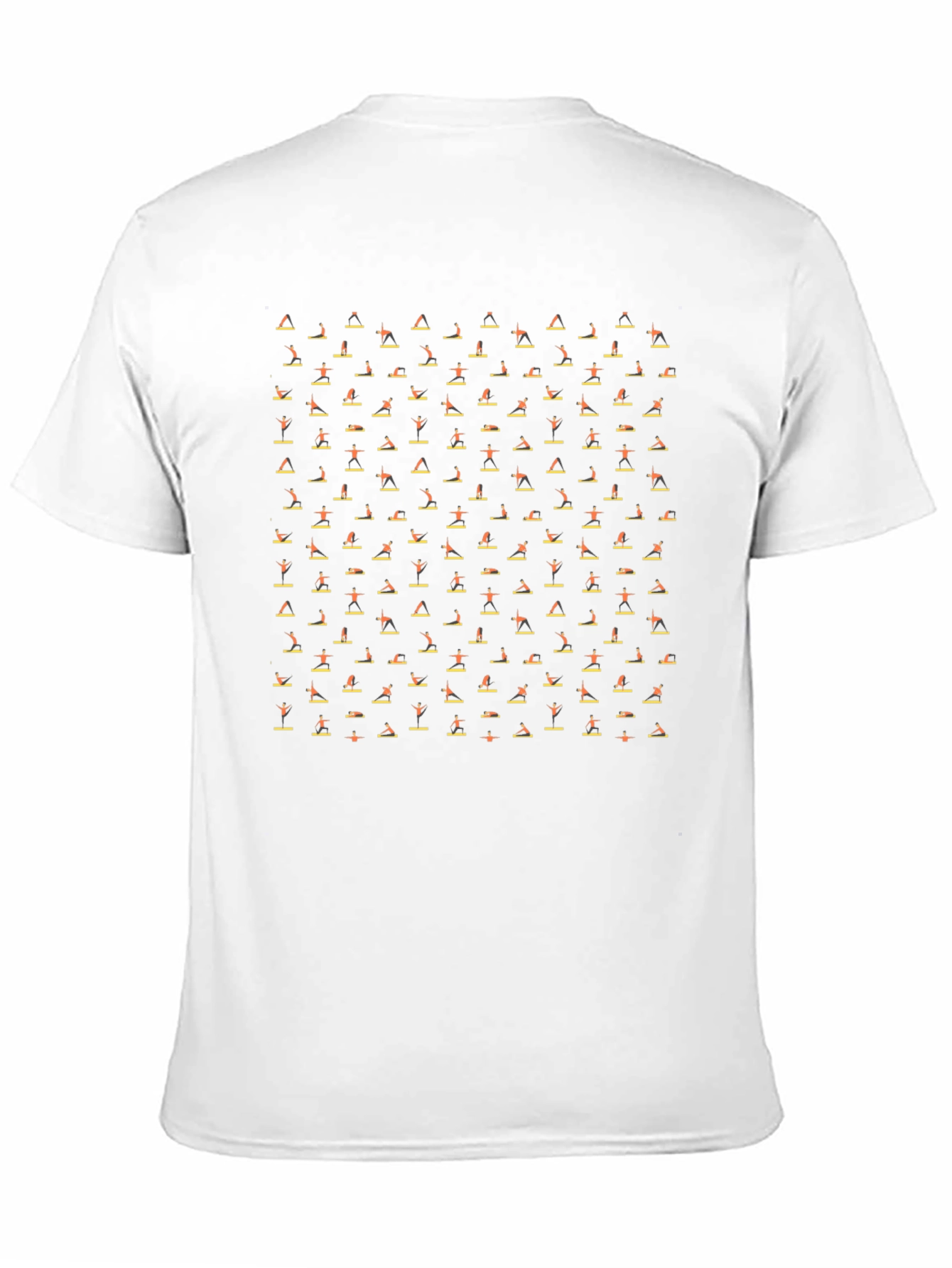 Yoga Pose Patterned Black T-Shirt