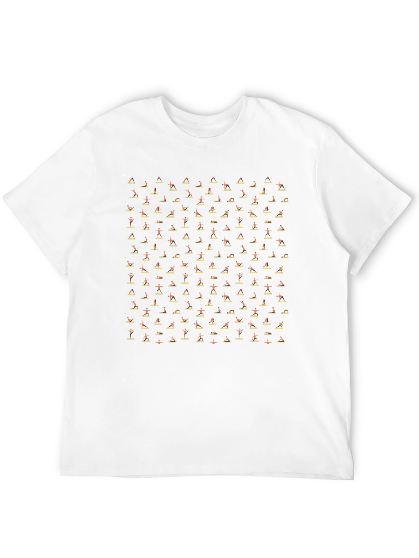 Yoga Pose Patterned Black T-Shirt